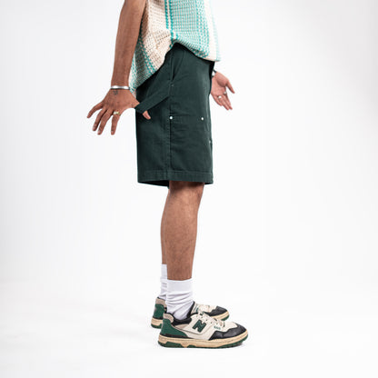 Deep Green Utility Carpenter Shorts