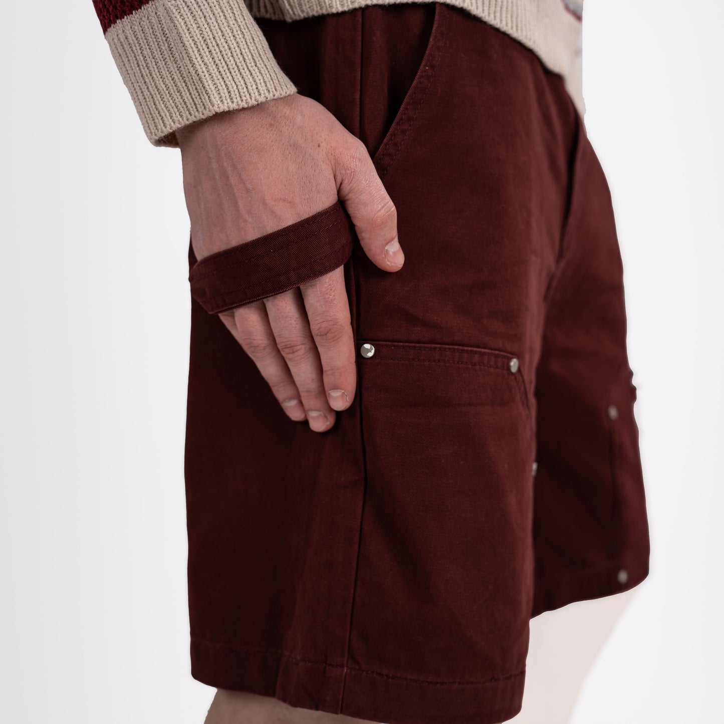 Burgundy Cargo Shorts