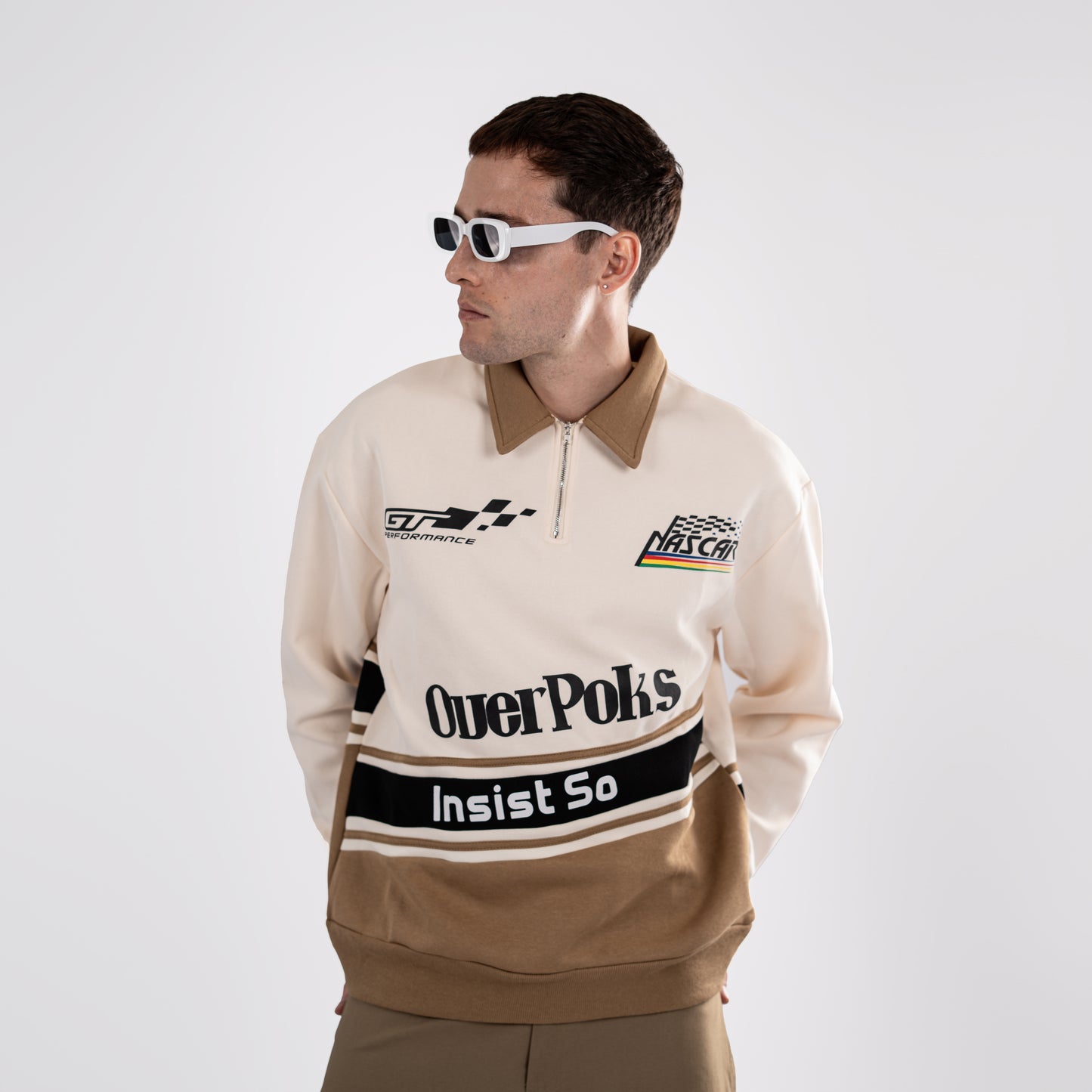 Vintage Racing Graphic Half-Zip Sweatshirt