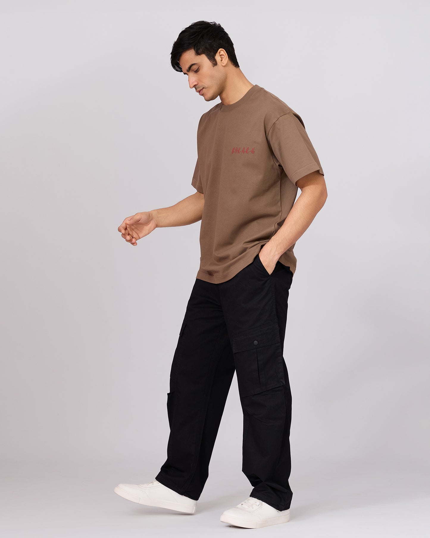 BROWN BUTTERFLY OVERSIZED T-SHIRT