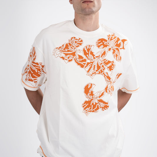 Men's Oversized Floral Embroidery Tee