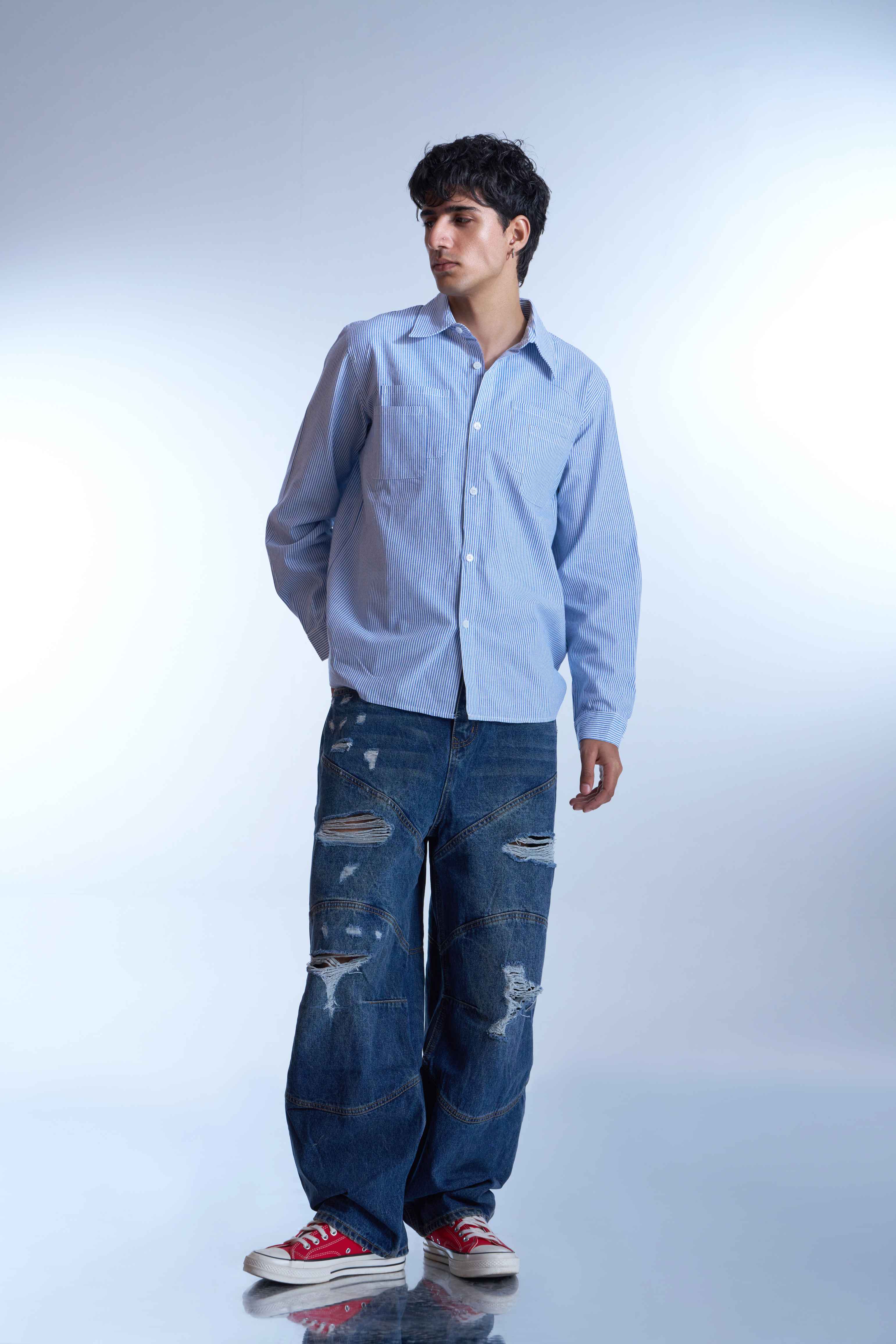 Bird Circle Striped Shirt-thumbmail-6