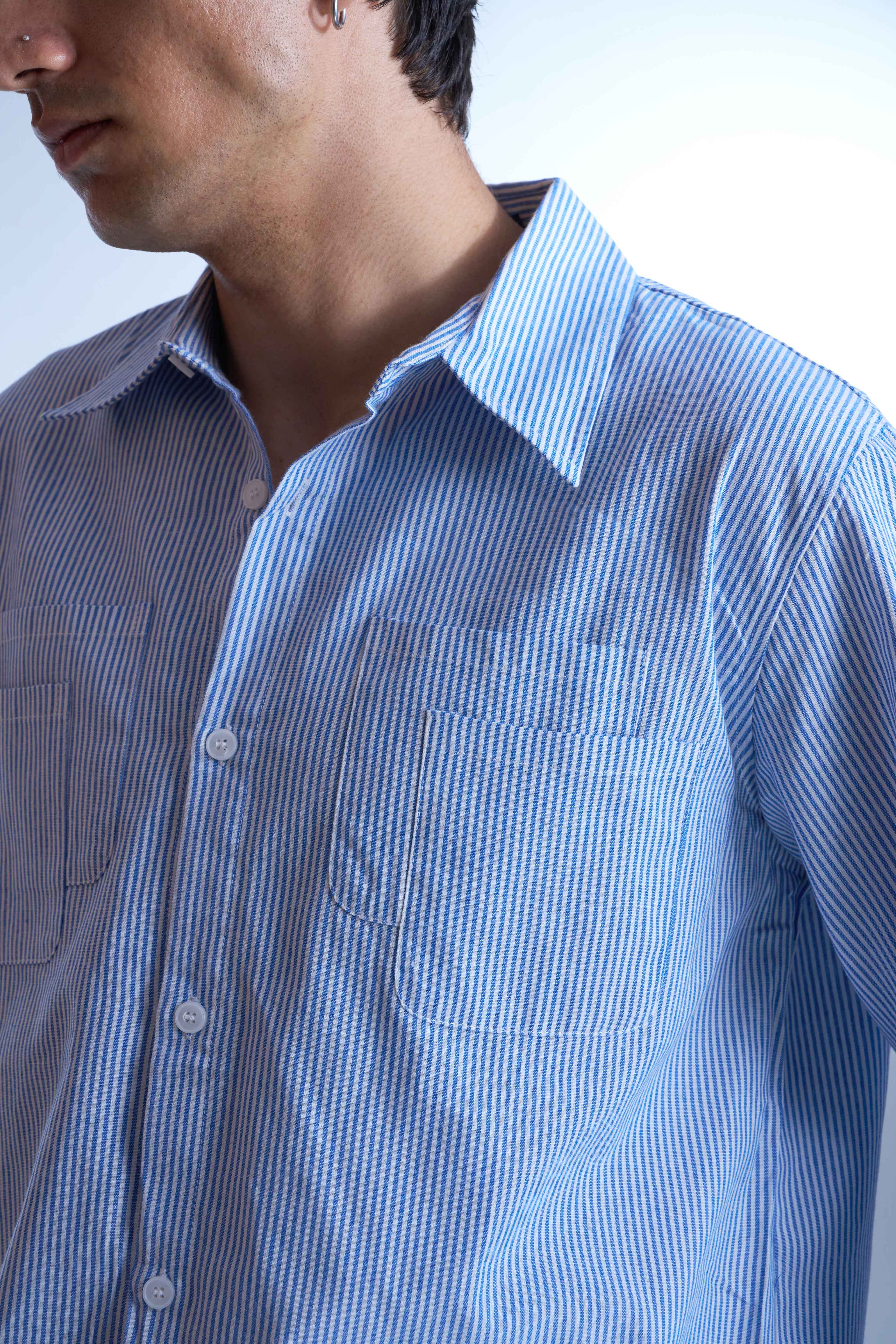 Bird Circle Striped Shirt-thumbmail-5
