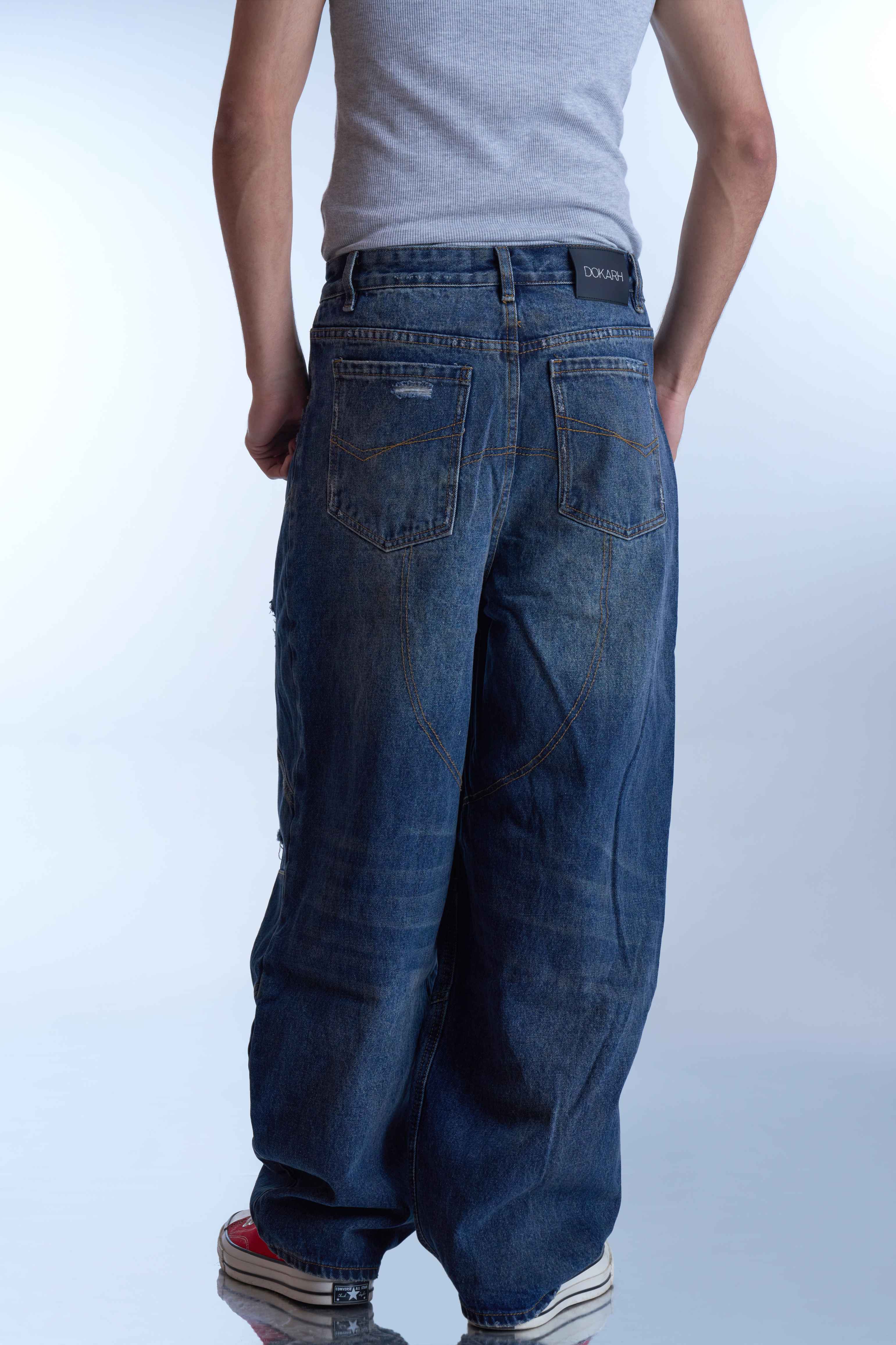 Distressed Panel Denim