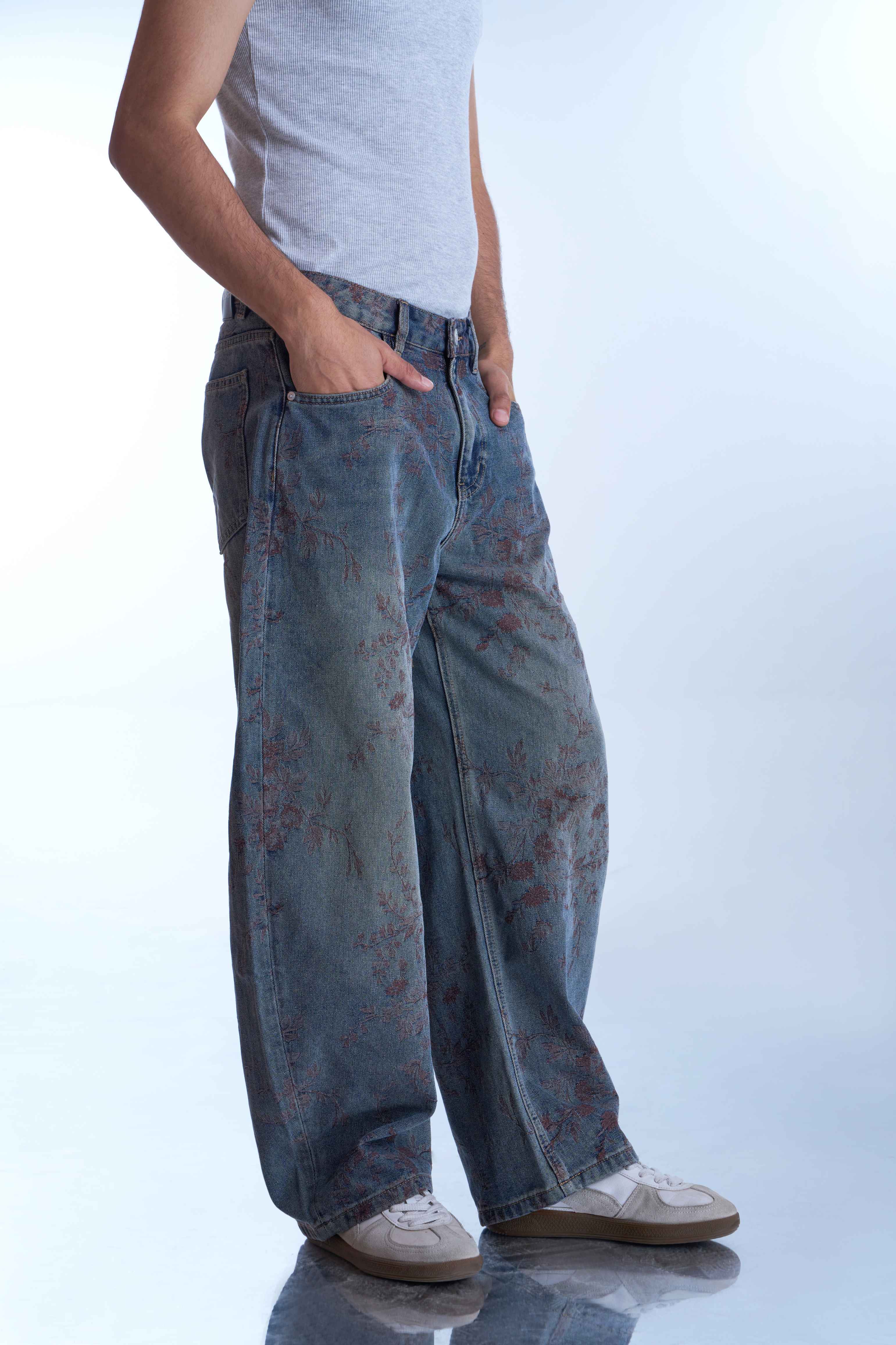 Vintage Floral Wash Baggy Jeans-thumbmail-7