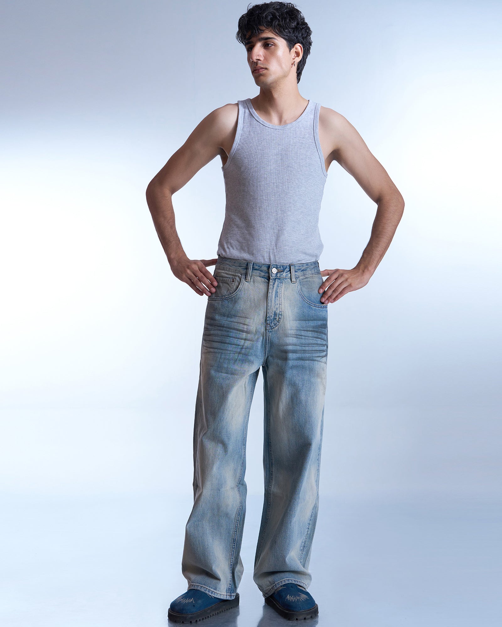 Dokarh Heavy Fade Wide-Leg Jeans