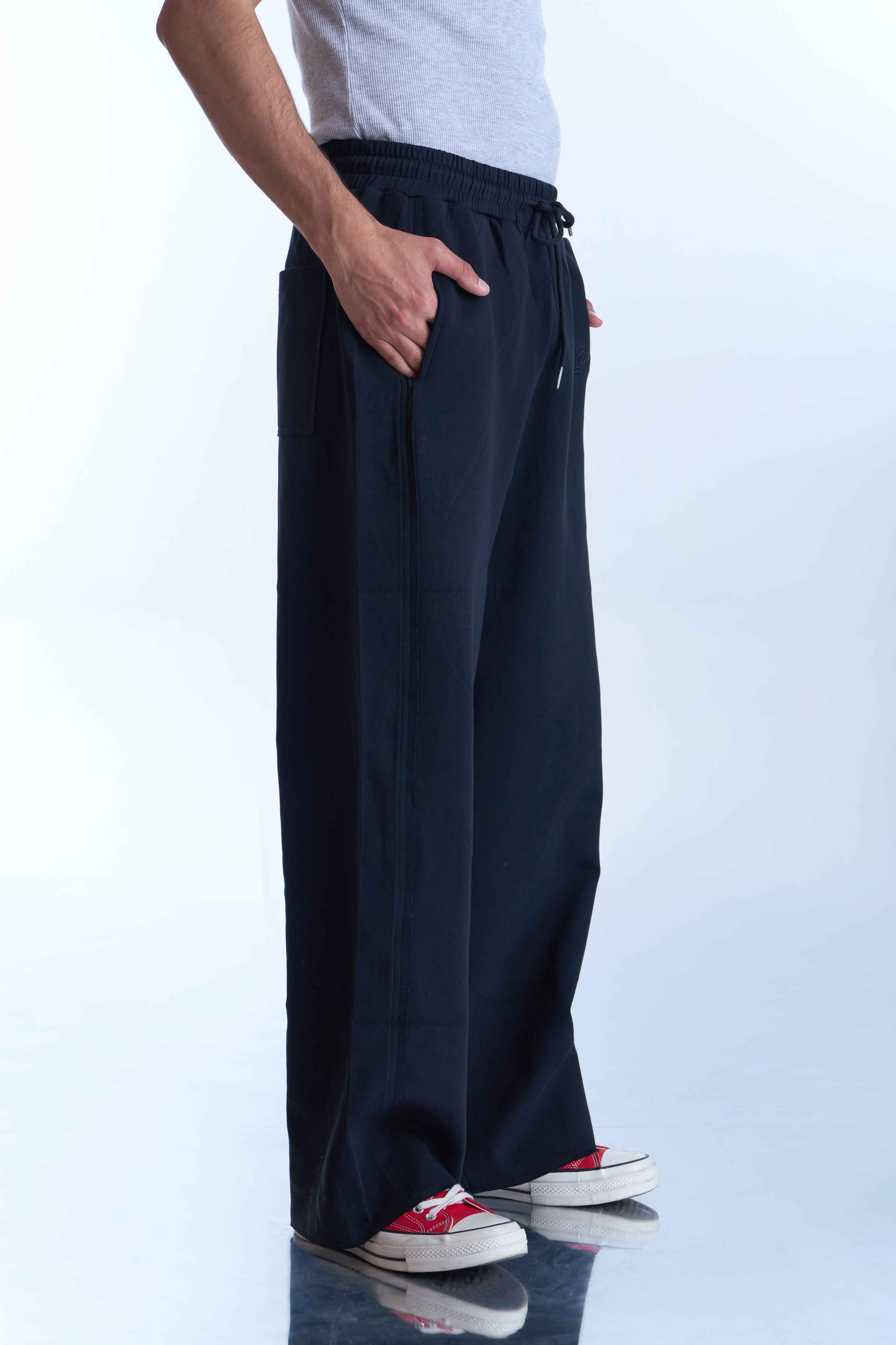 Dokarh Black Relaxed Sweatpants-thumbmail-4