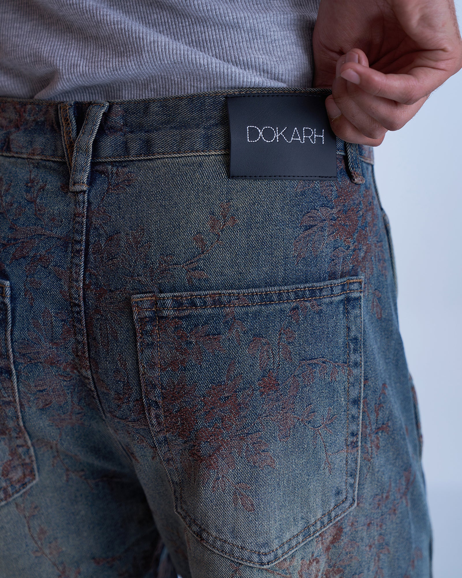 Washed Floral Denim Jeans-thumbmail-6