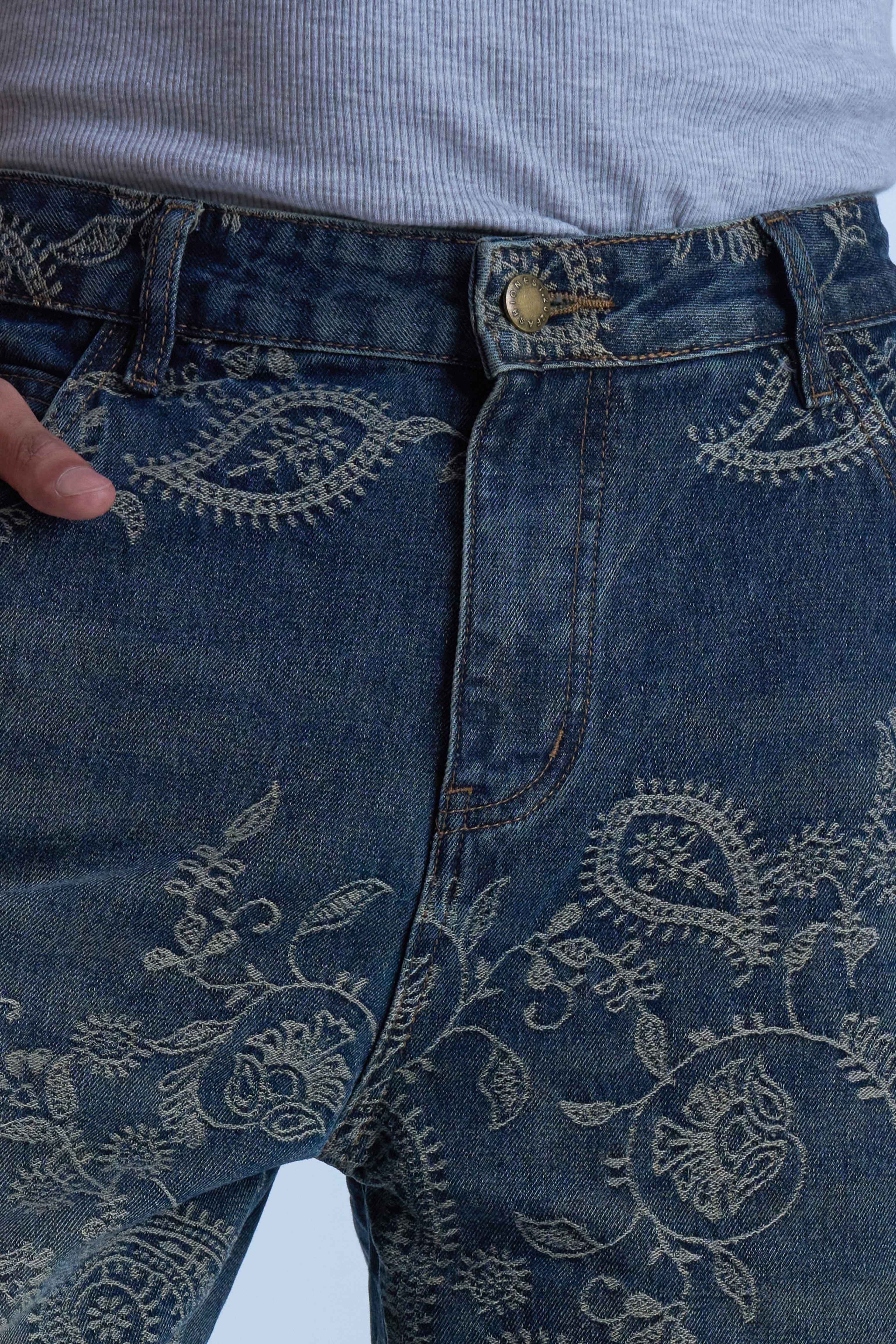 Dokarh Vintage Wash Embroidered Jeans-thumbmail-8