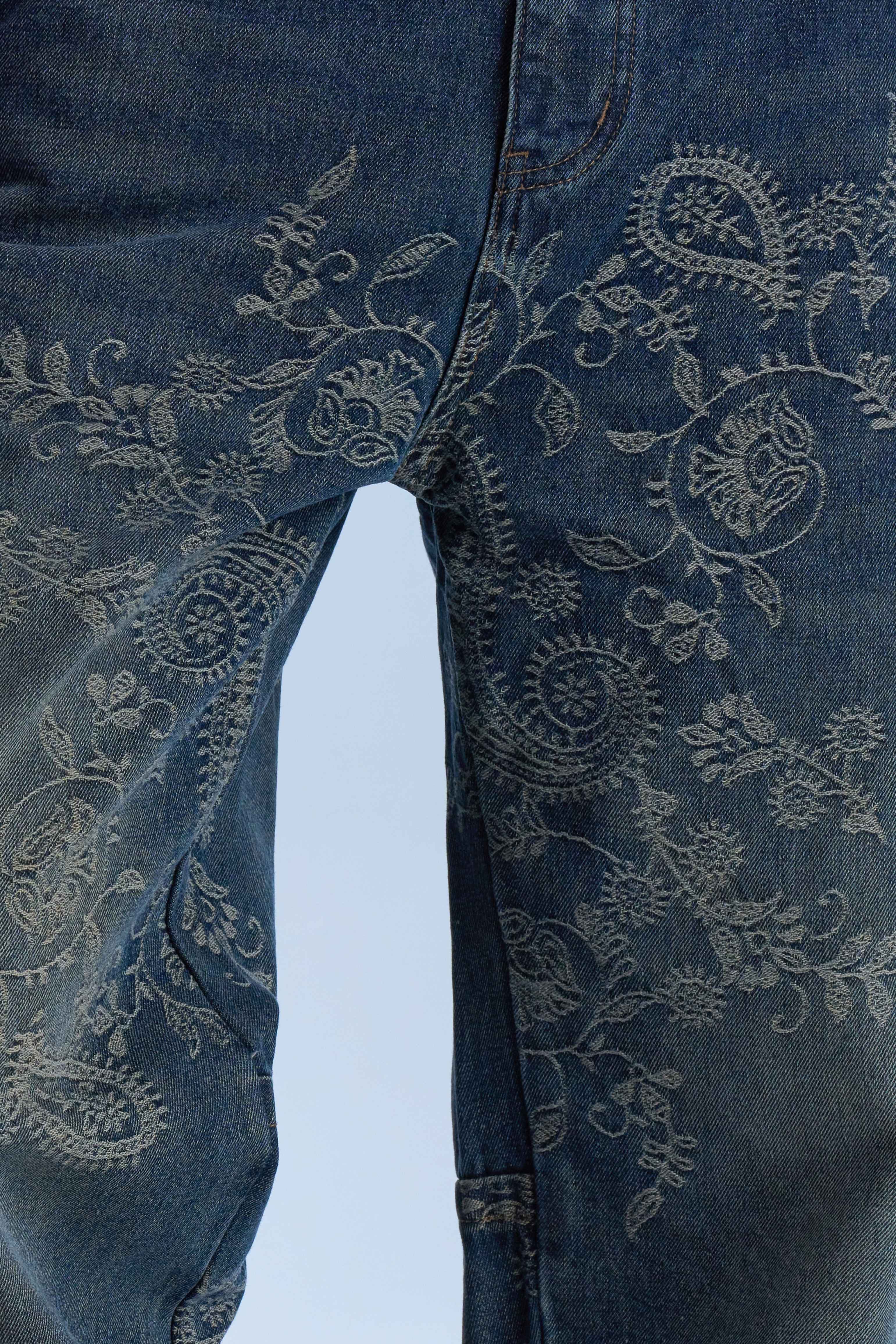 Dokarh Vintage Wash Embroidered Jeans-thumbmail-7