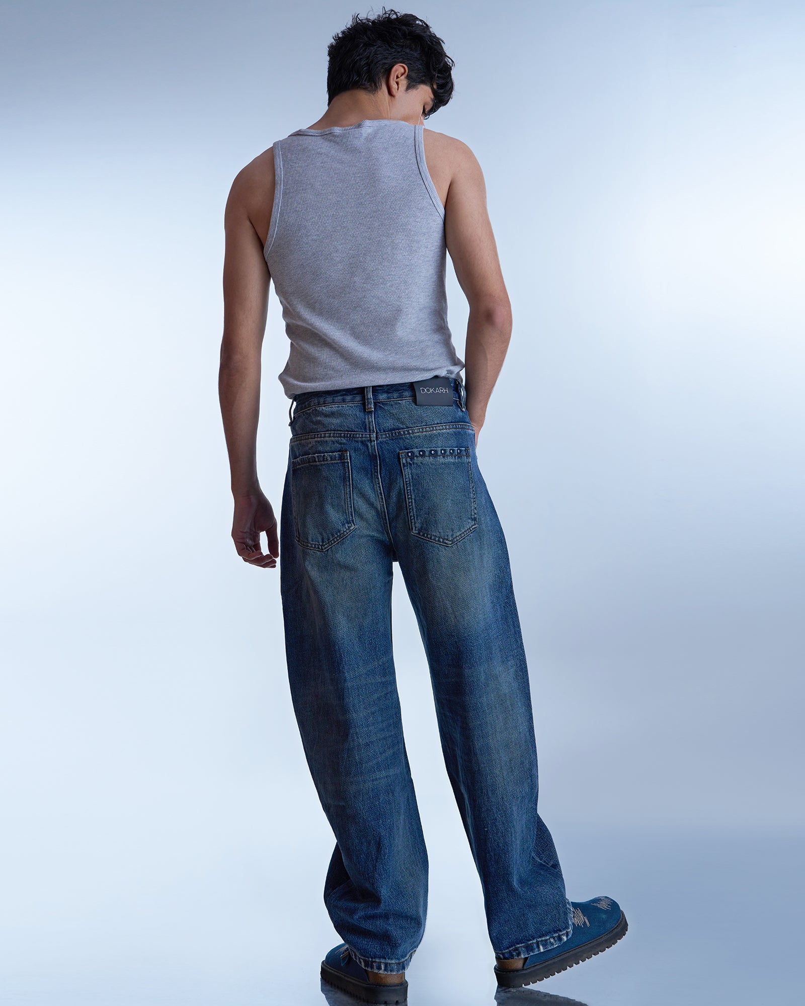 Dokarh Studded Blue Relaxed Jeans-thumbmail-6