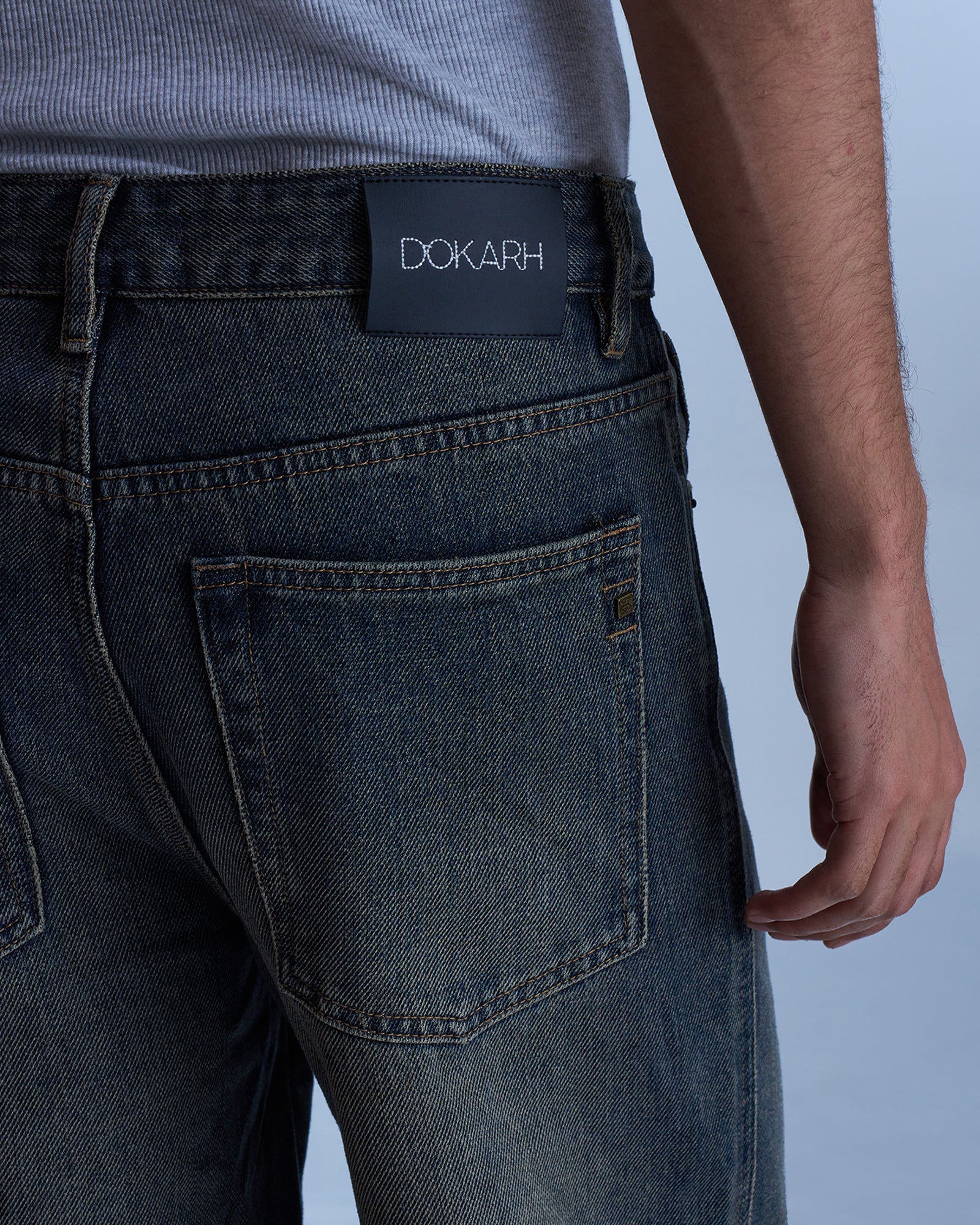 Dokarh Washed Olive Straight-Leg Jeans-thumbmail-7