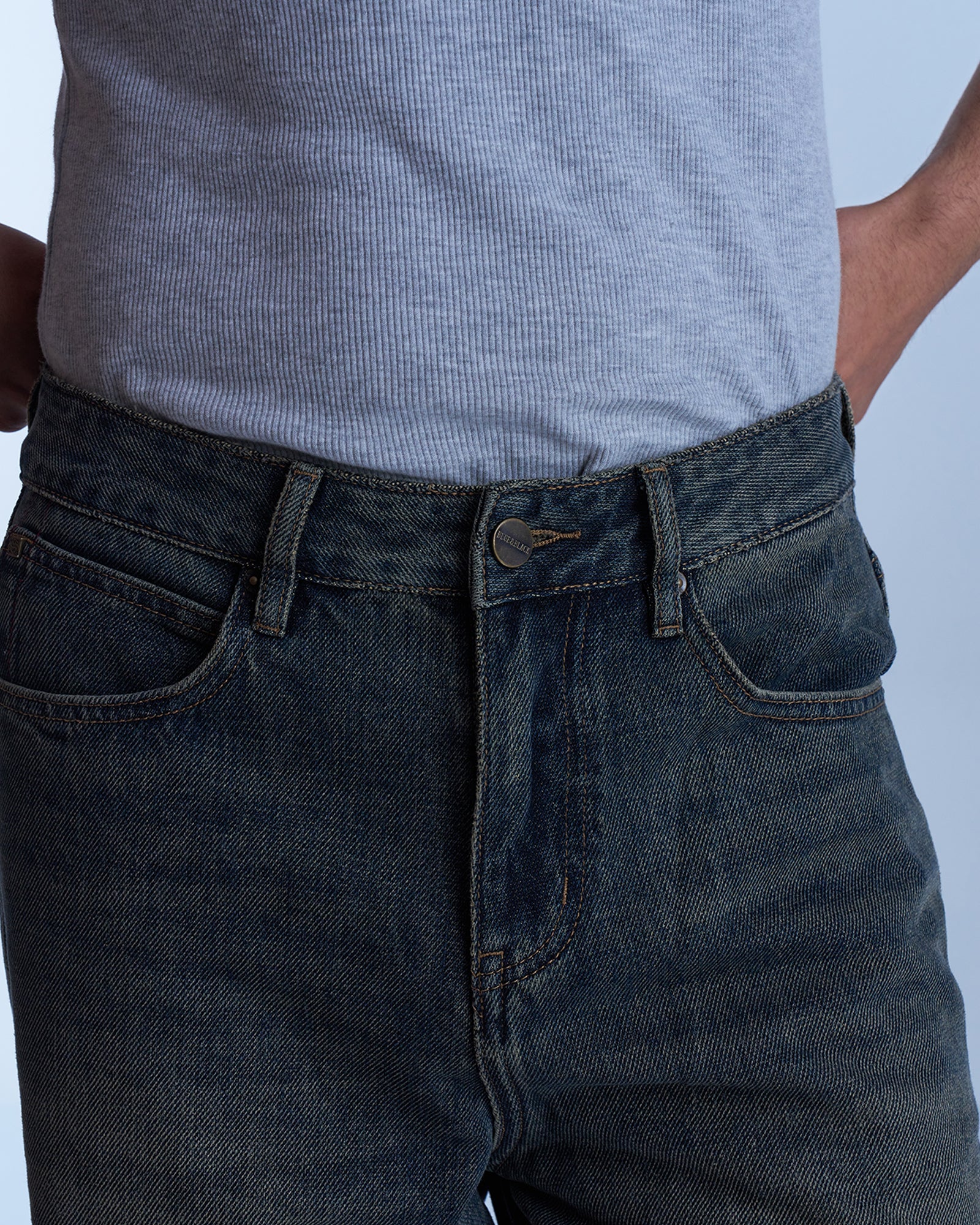 Dokarh Washed Olive Straight-Leg Jeans-thumbmail-4