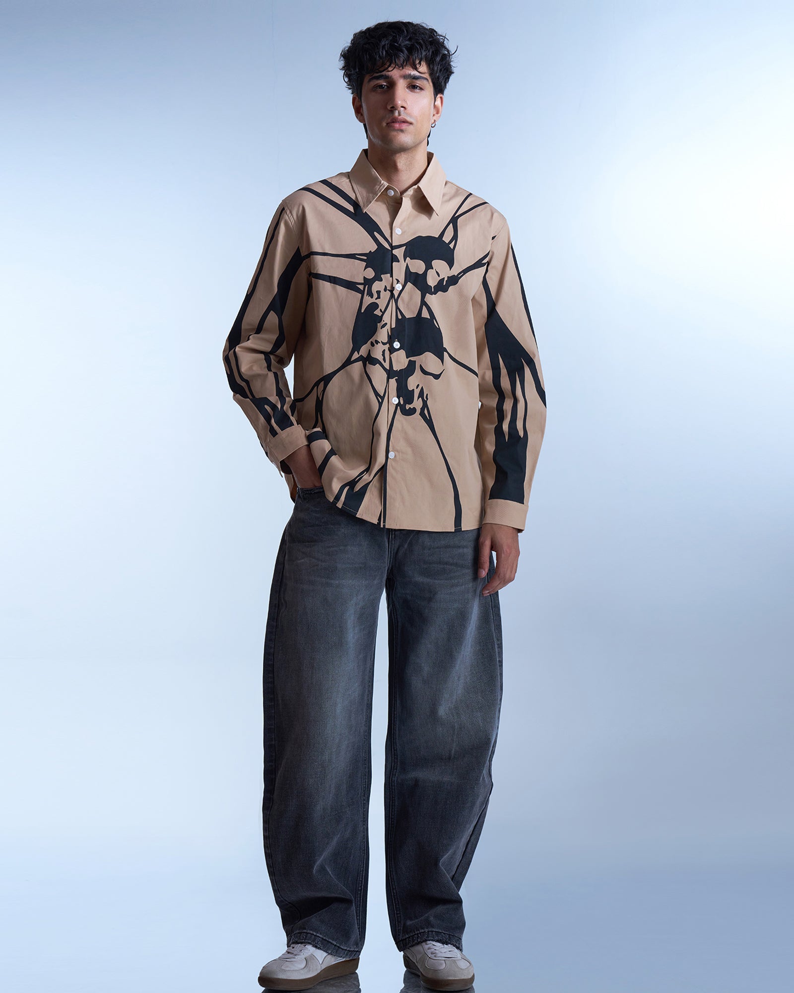Dokarh Abstract Skull Print Shirt