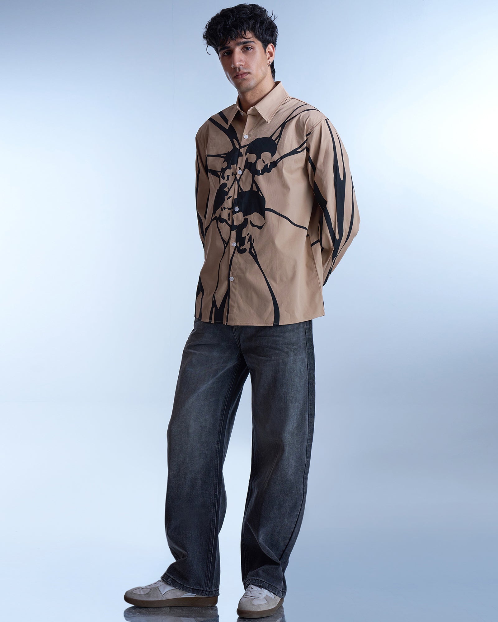 Dokarh Abstract Skull Print Shirt-thumbmail-4