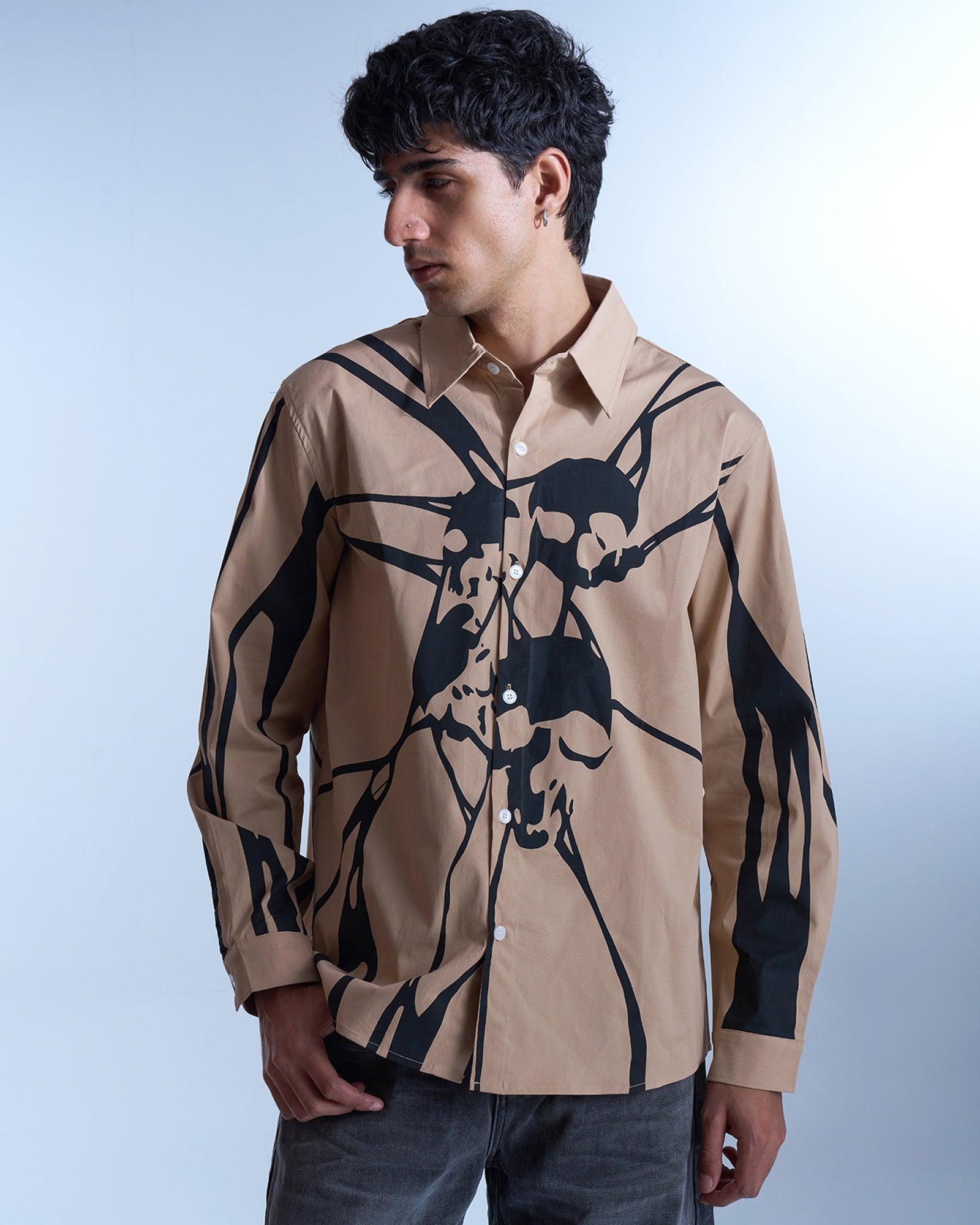 Dokarh Abstract Skull Print Shirt