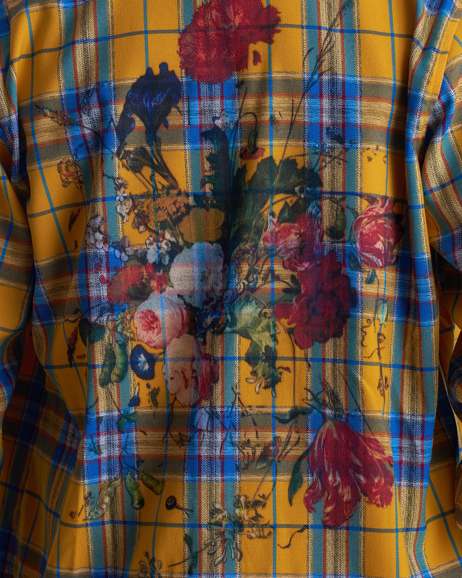 Yellow Check Floral Graphic Shirt-thumbmail-6