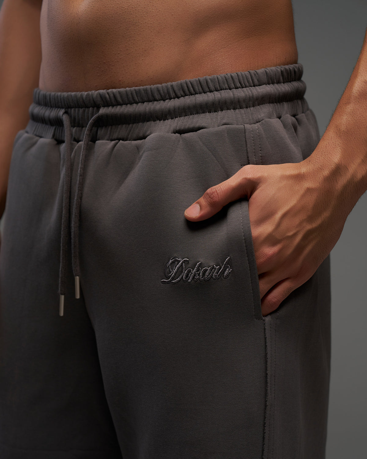 Dokarh Charcoal Grey Relaxed Sweatpants-thumbmail-4