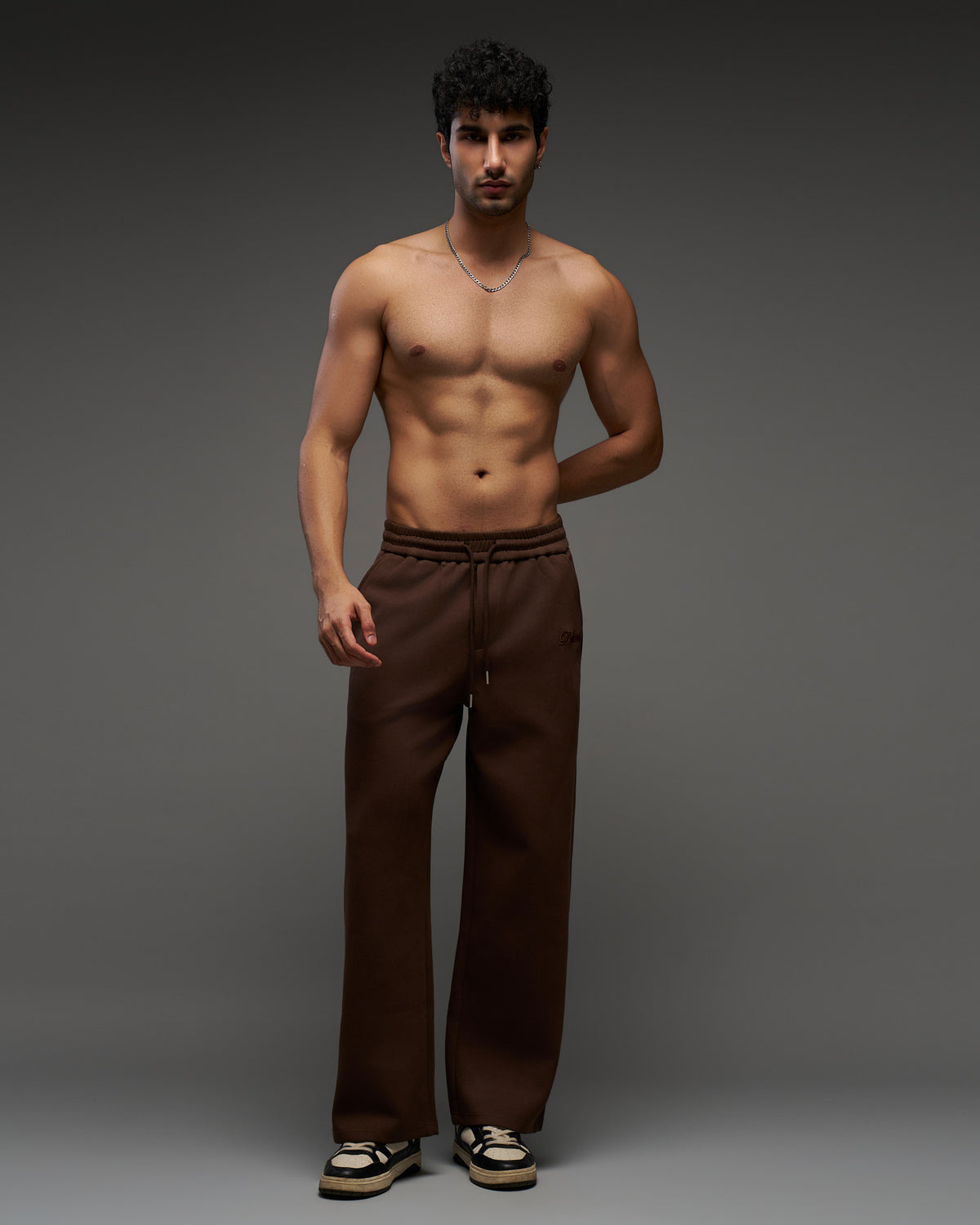 Dokarh Brown Relaxed Sweatpants-thumbmail-1