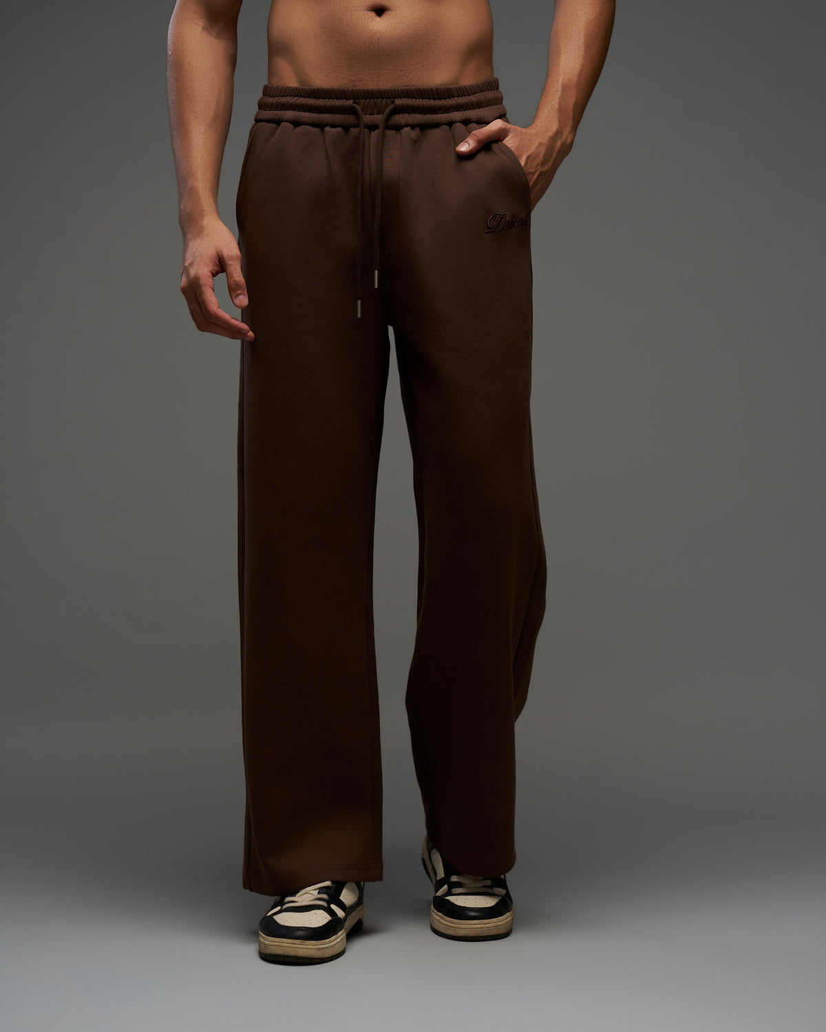 Dokarh Brown Relaxed Sweatpants-thumbmail-2