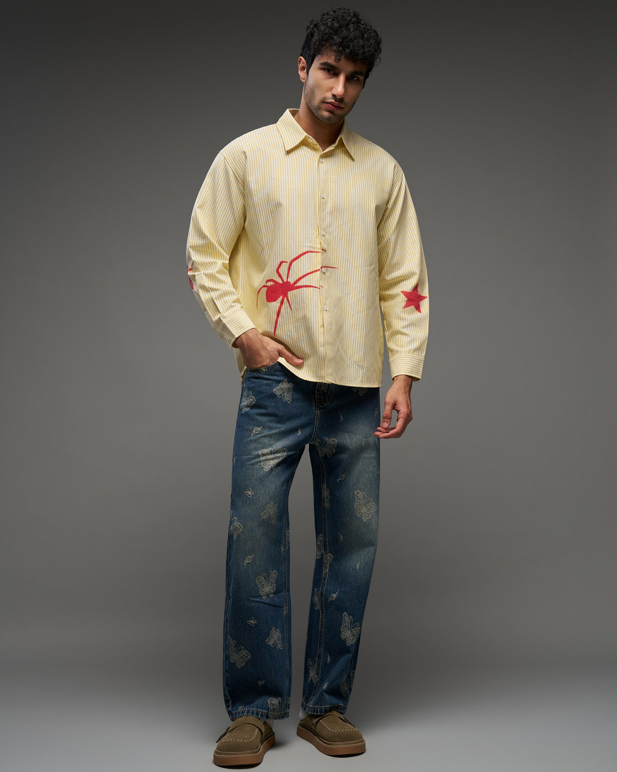 Yellow Spider Graphic Shirt-thumbmail-1