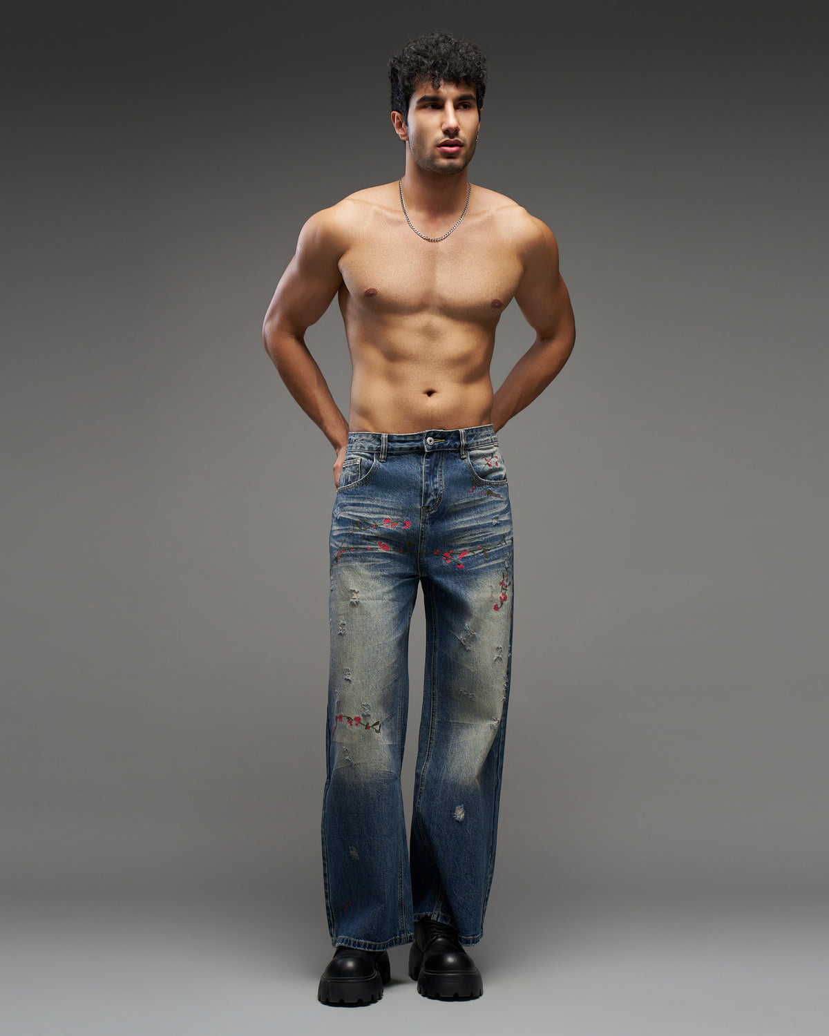 Distressed Floral Jeans-thumbmail-1