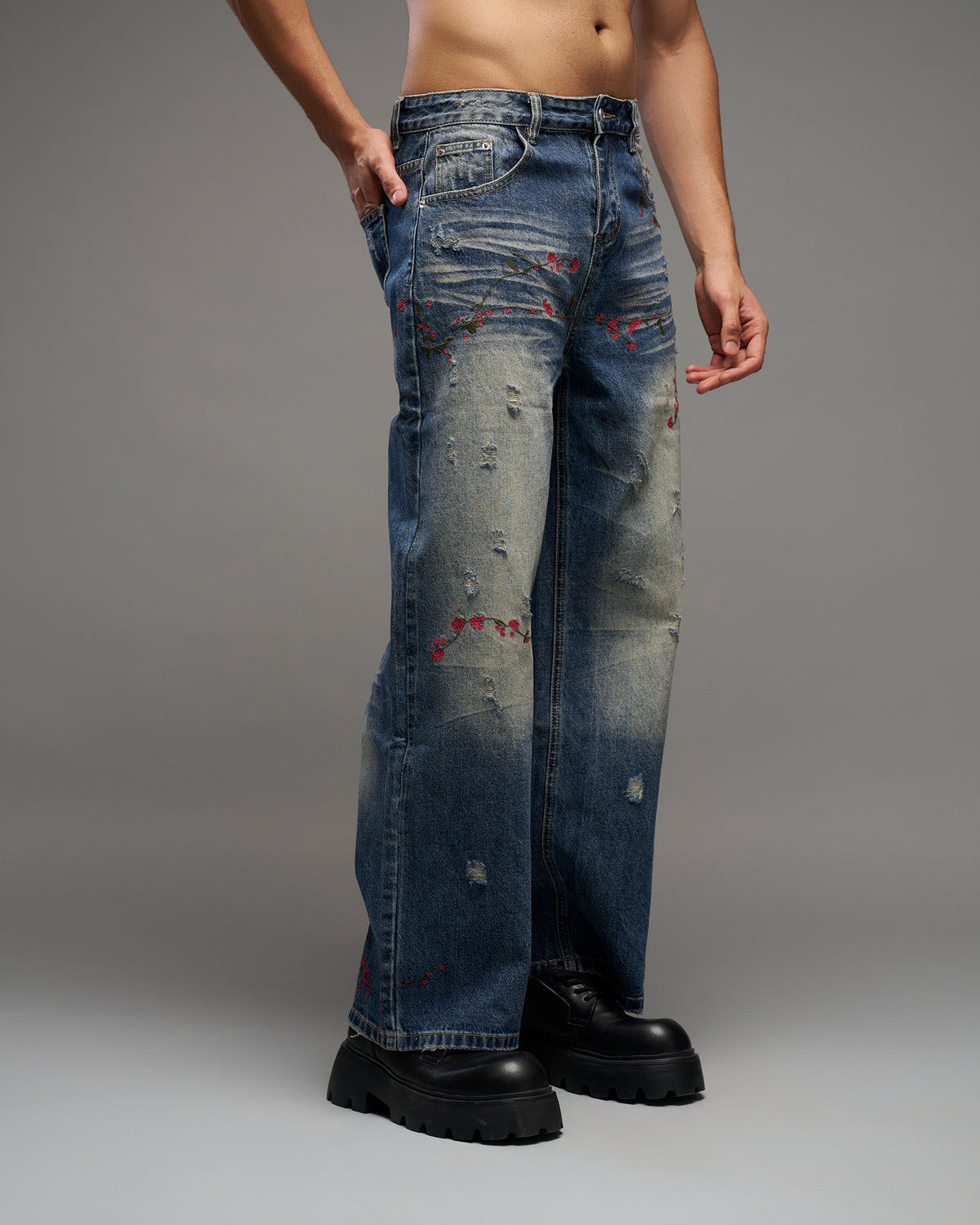 Distressed Floral Jeans-thumbmail-2