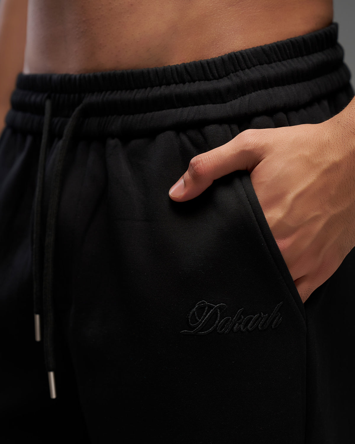 Dokarh Black Relaxed Sweatpants-thumbmail-4