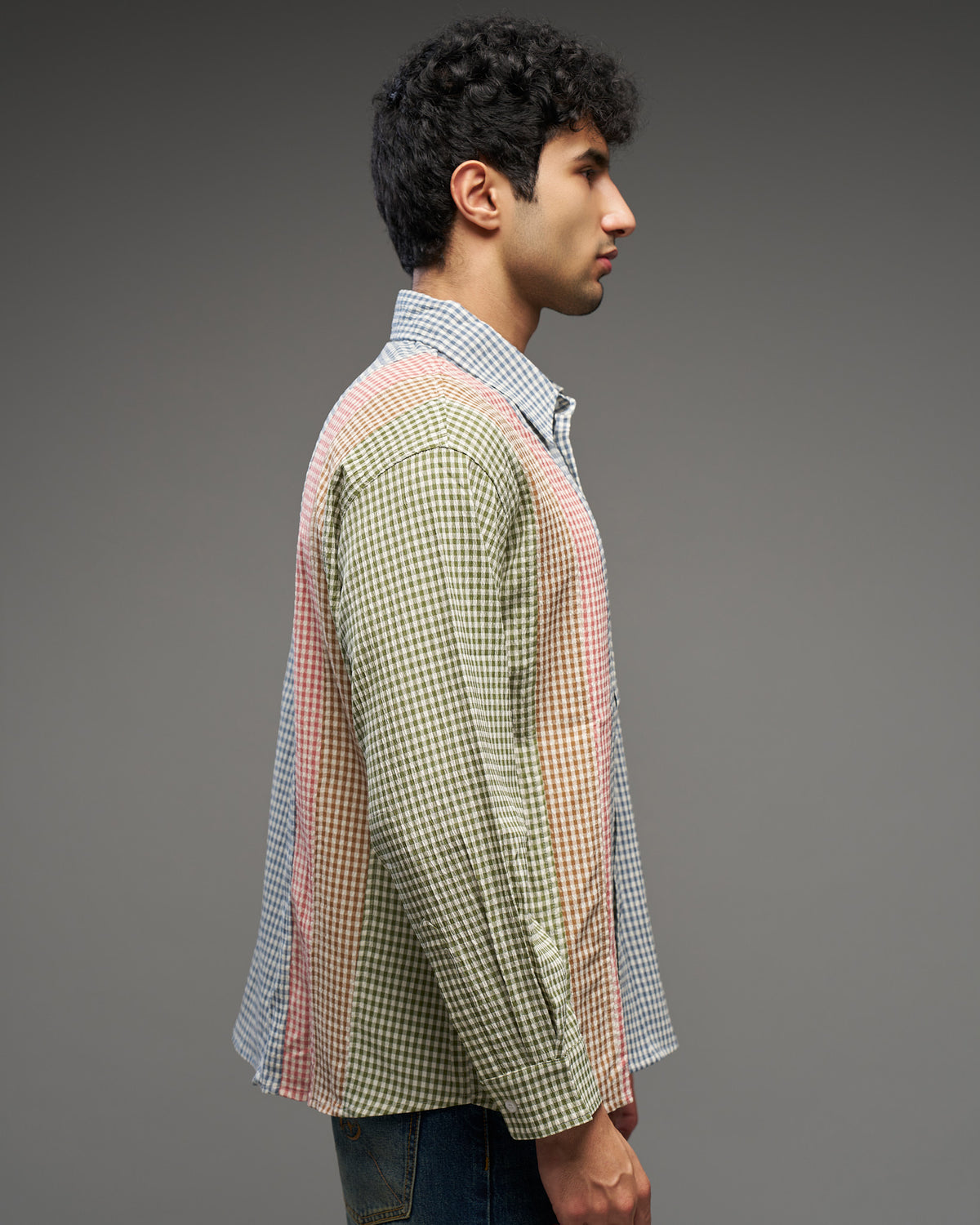 Multicolour Gingham Panel Shirt-thumbmail-3