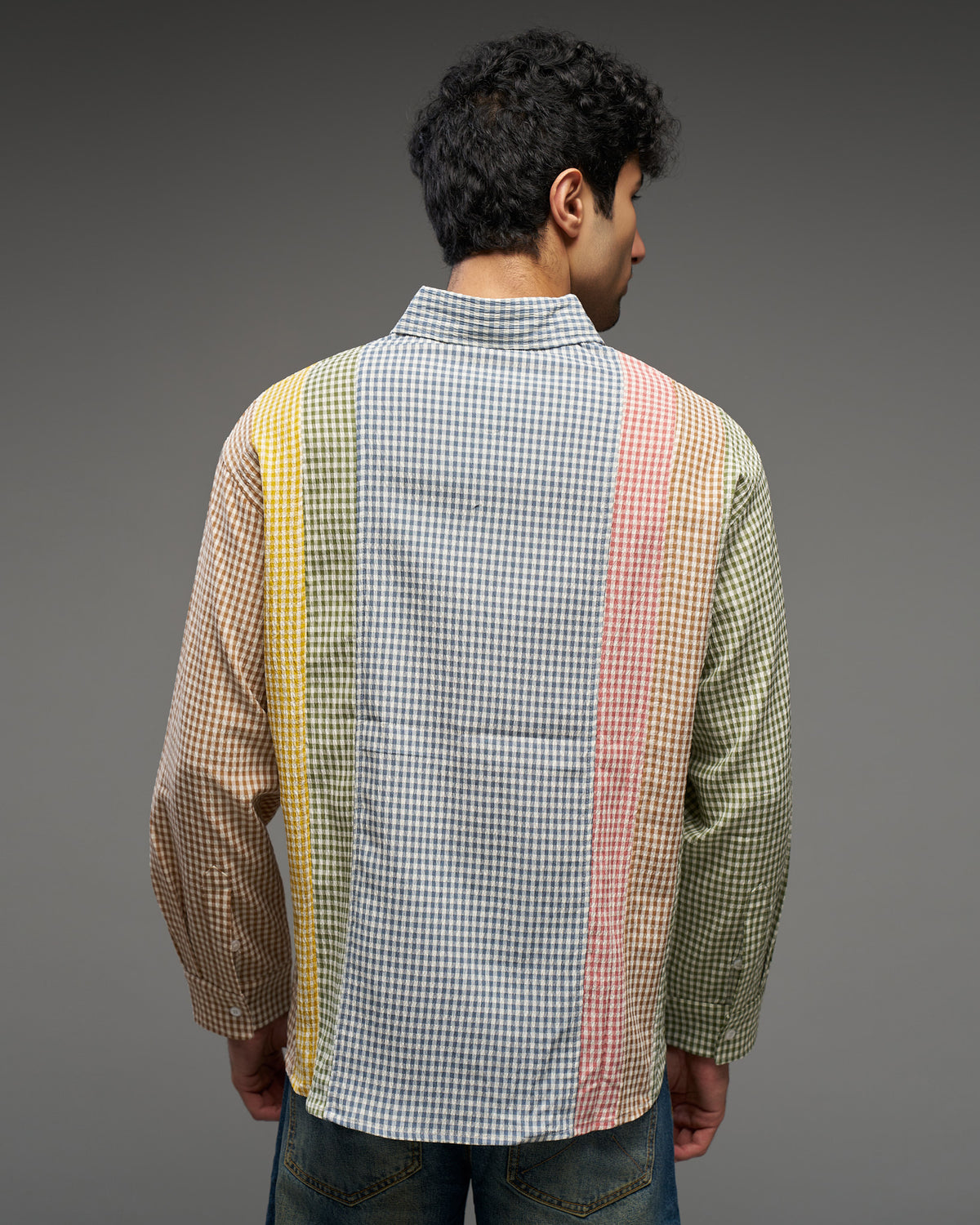 Multicolour Gingham Panel Shirt-thumbmail-4