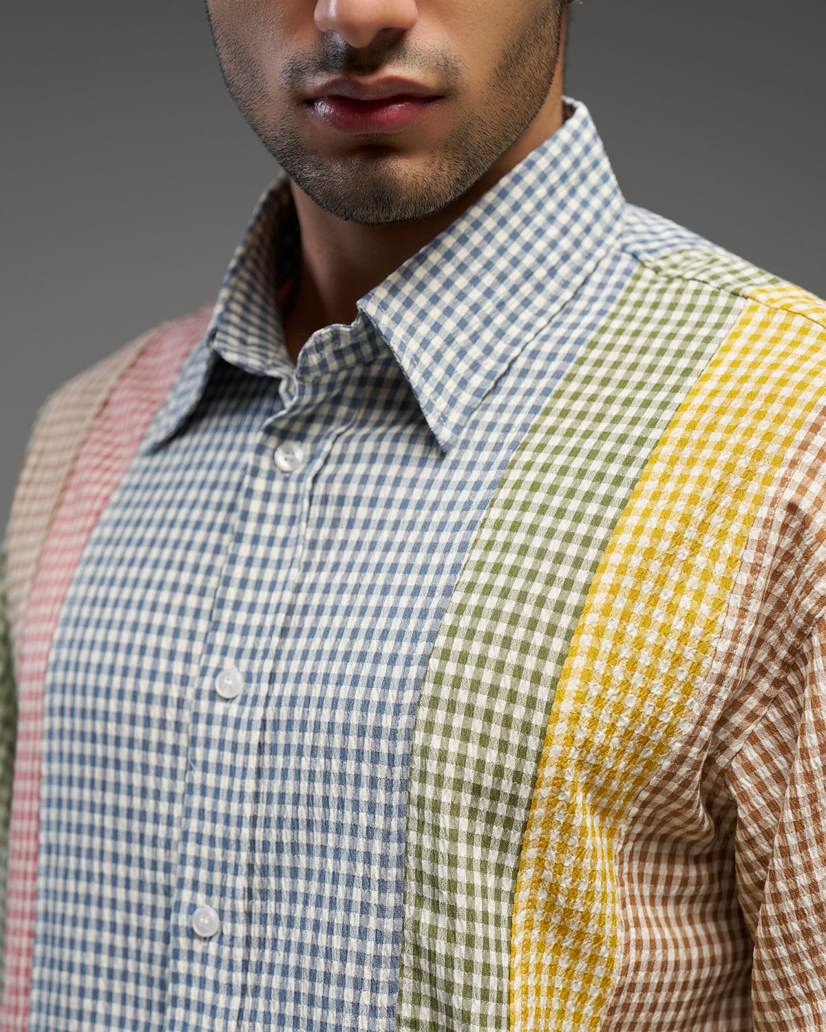 Multicolour Gingham Panel Shirt-thumbmail-5