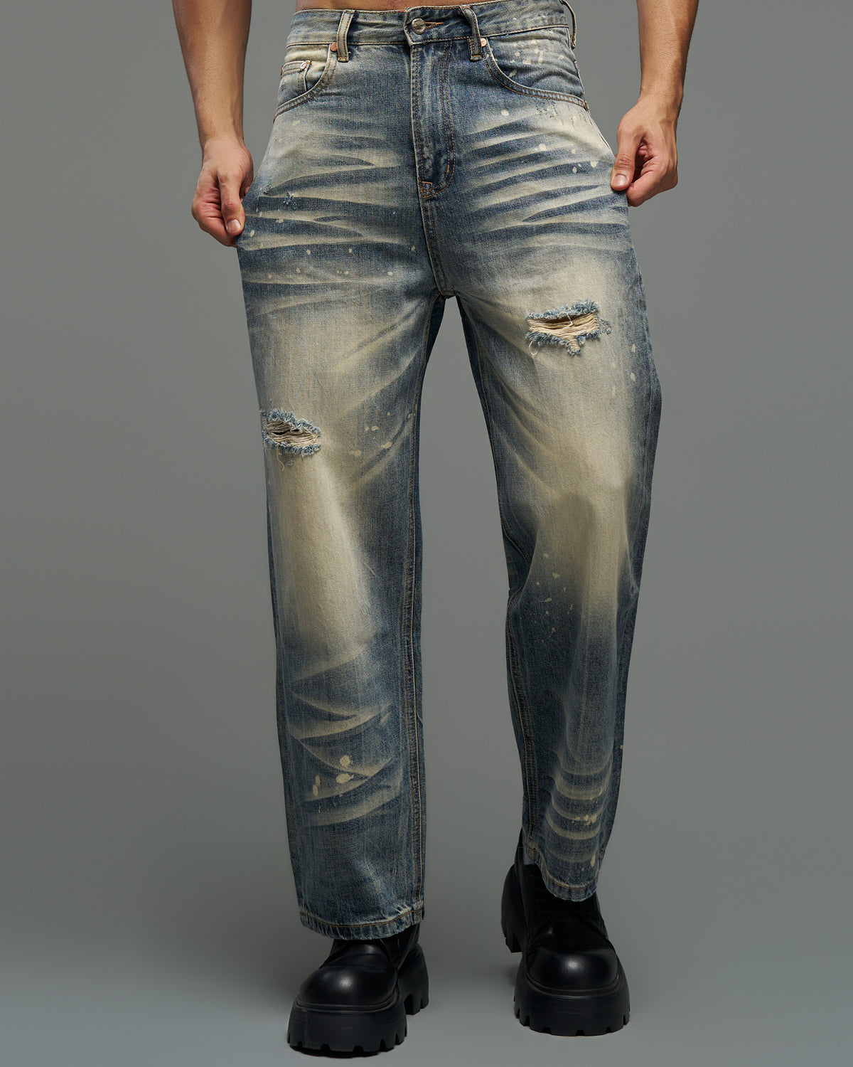 Vintage Blue Distressed Jeans-thumbmail-1