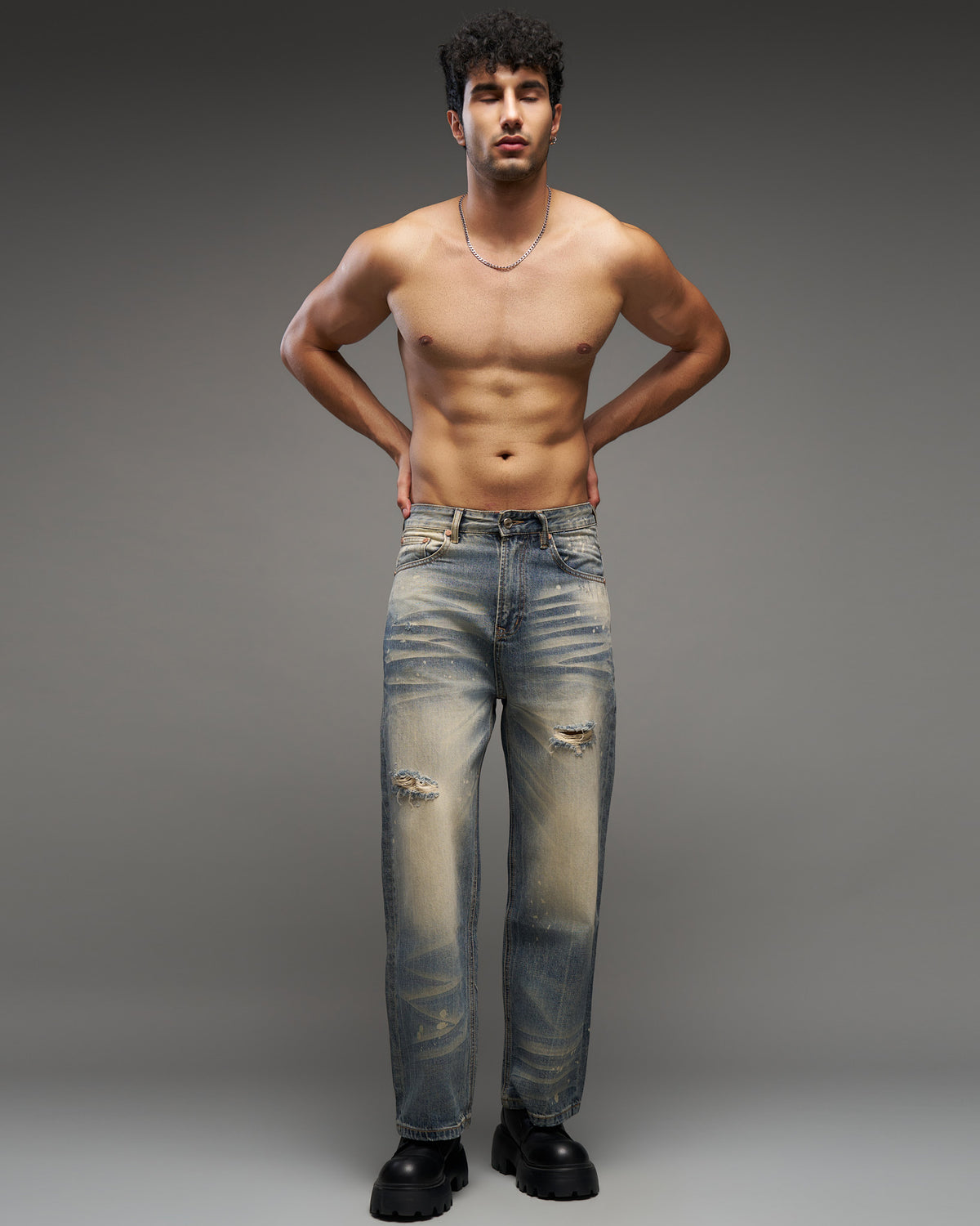 Vintage Blue Distressed Jeans-thumbmail-2
