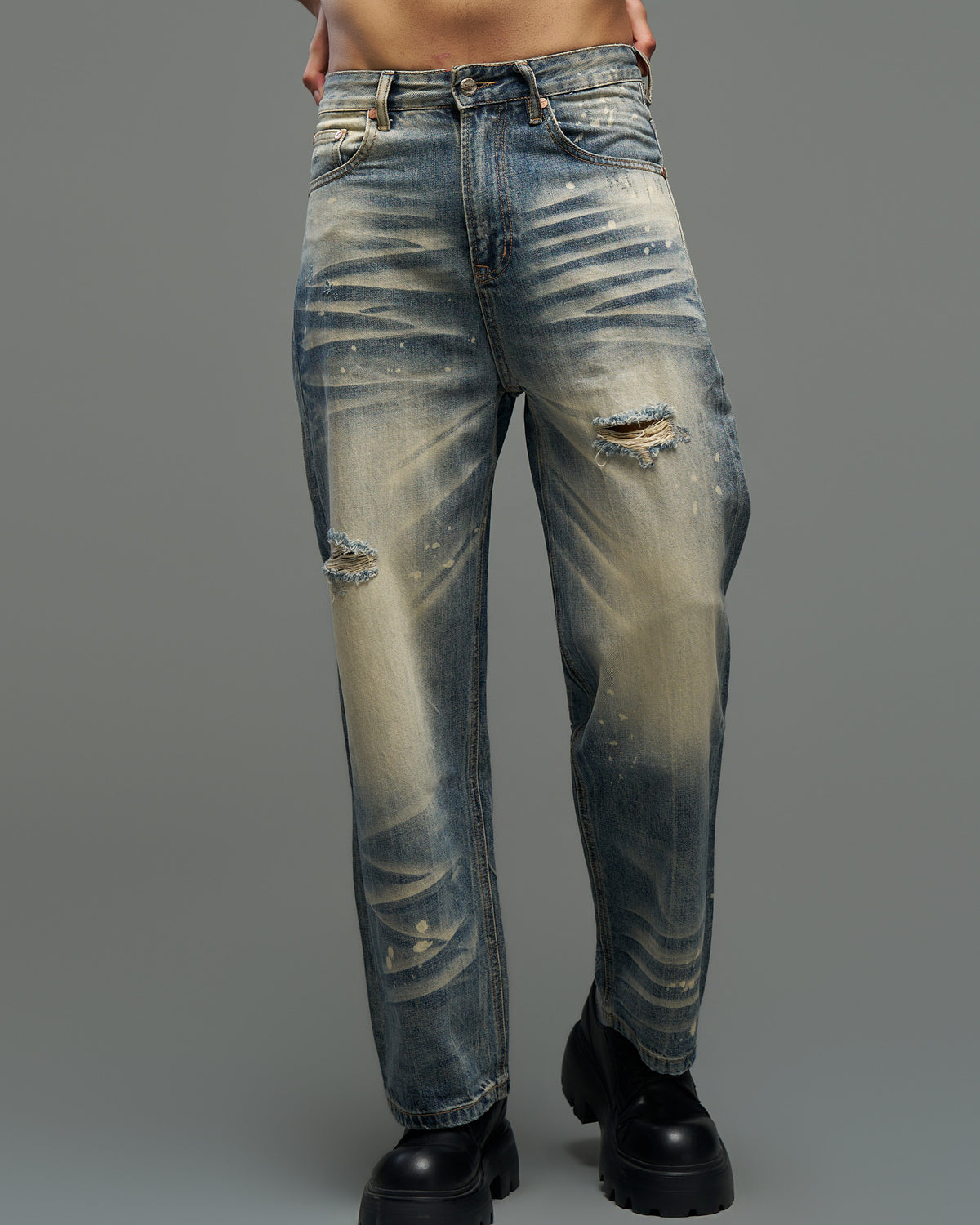 Vintage Blue Distressed Jeans-thumbmail-3