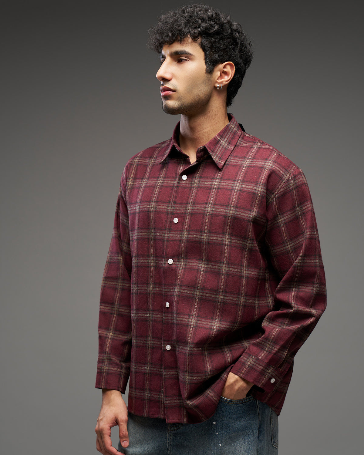 Spider Graphic Plaid Shirt-thumbmail-2