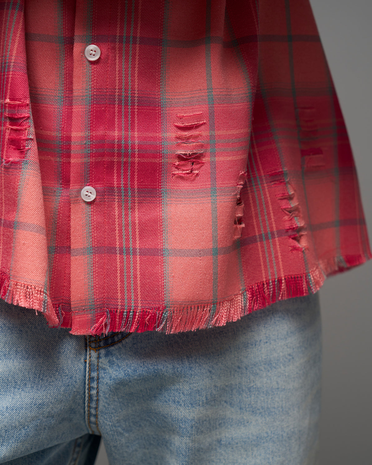 Distressed Pink Plaid Shirt-thumbmail-3
