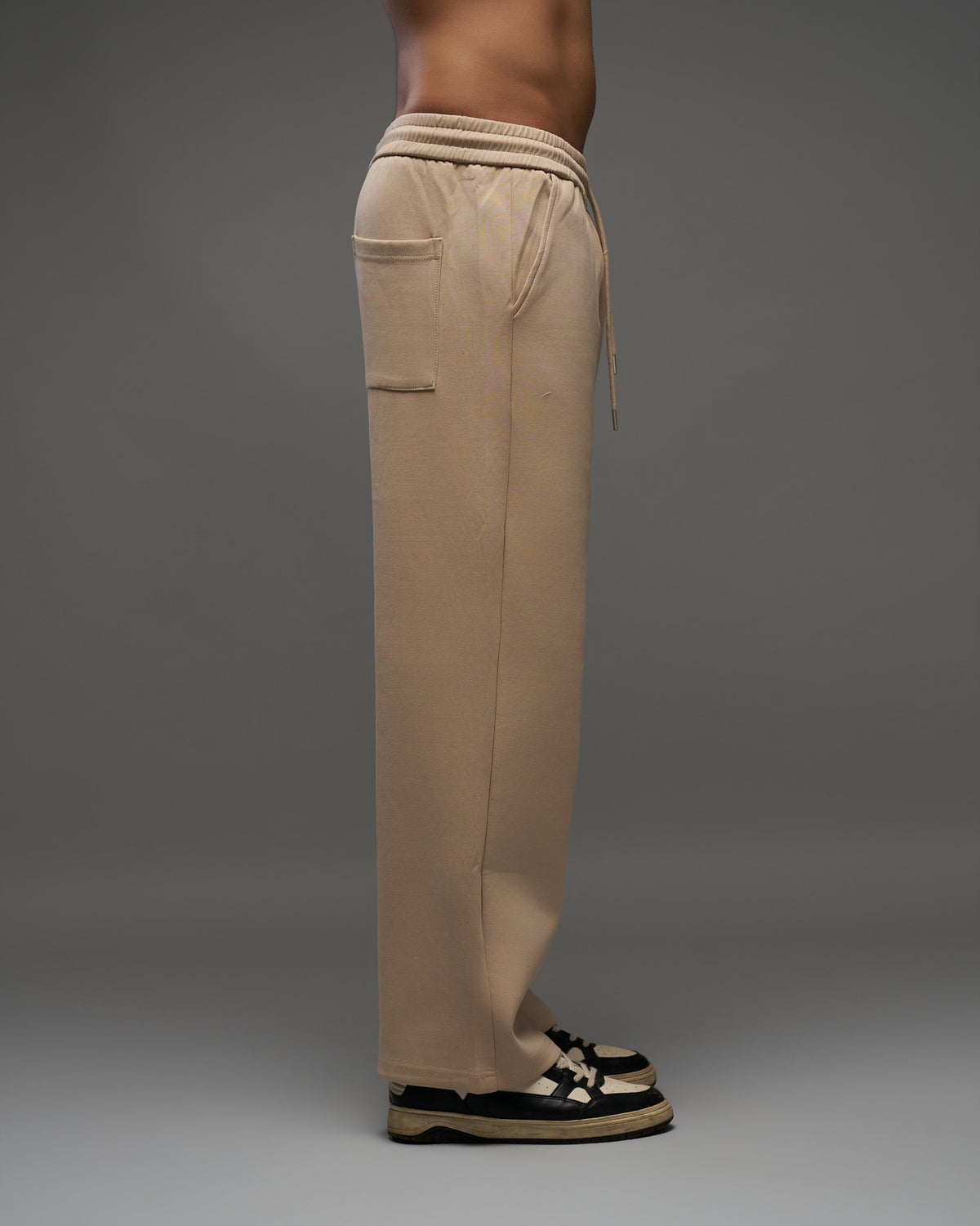Dokarh Beige Relaxed Sweatpants-thumbmail-3