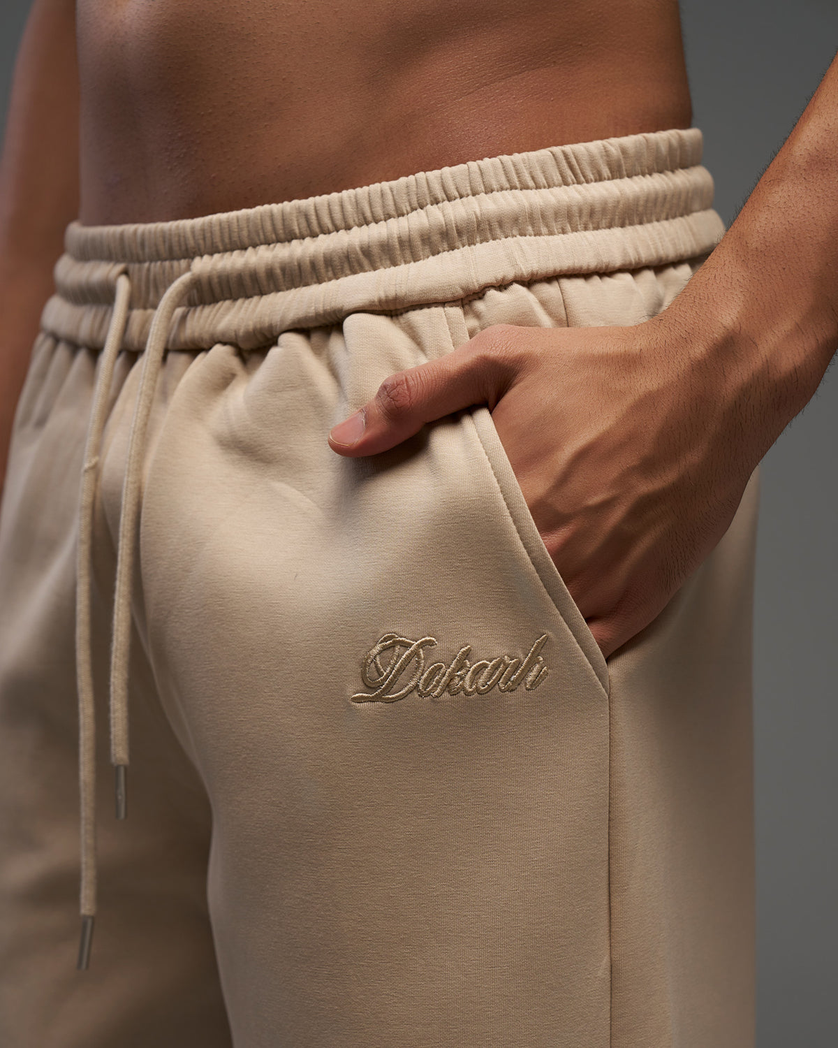 Dokarh Beige Relaxed Sweatpants-thumbmail-5