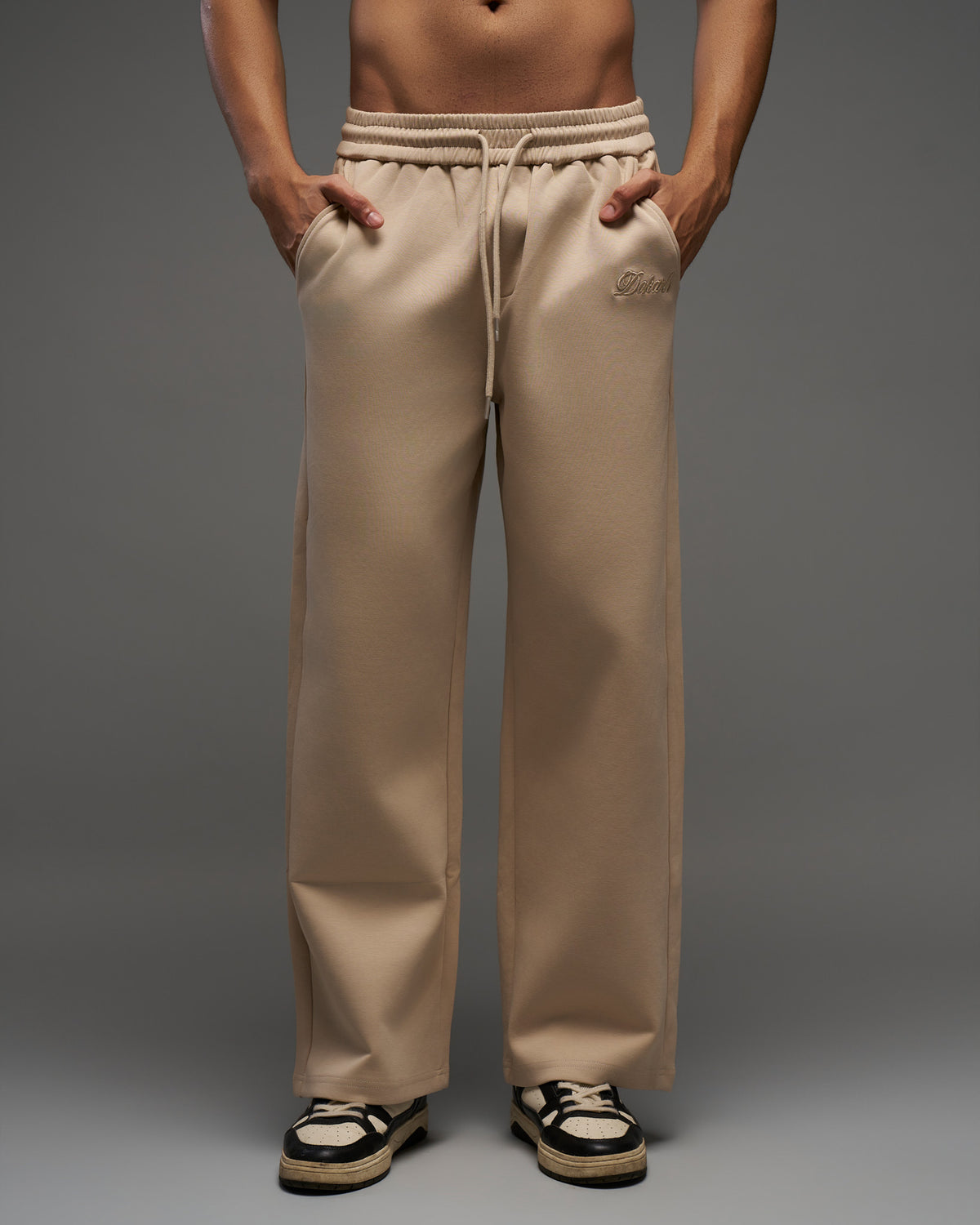Dokarh Beige Relaxed Sweatpants-thumbmail-6