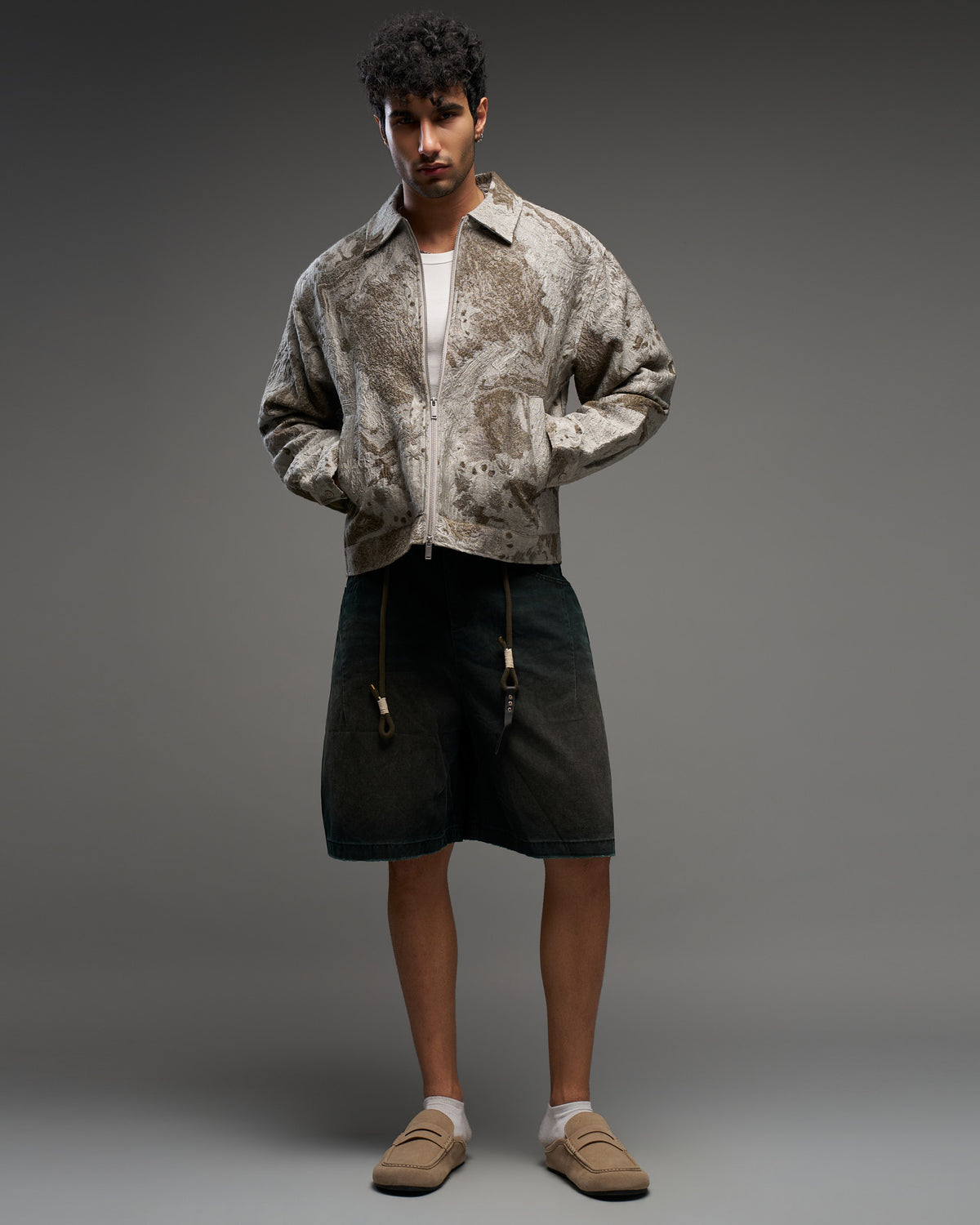 Textured Jacquard Zip Jacket-thumbmail-1