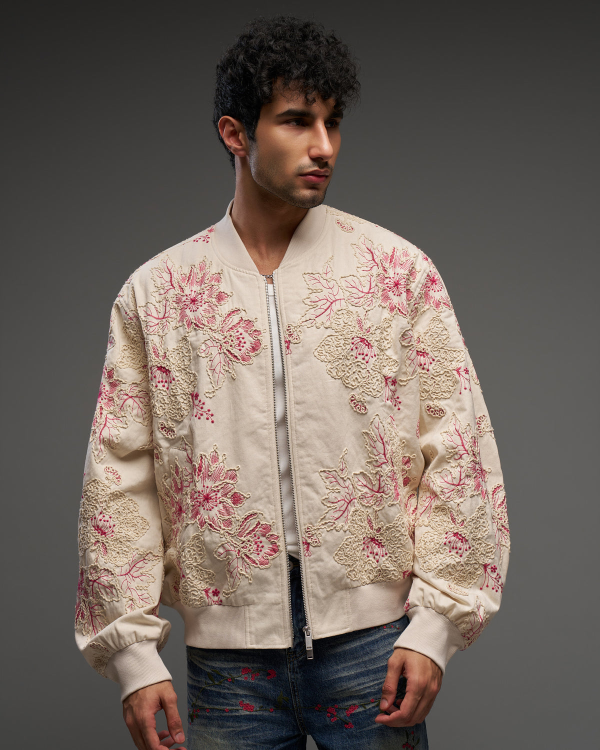 Floral Embroidered Bomber Jacket-thumbmail-2
