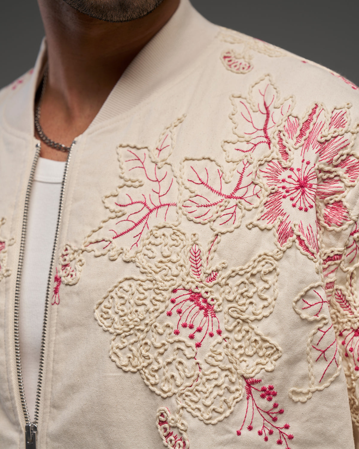 Floral Embroidered Bomber Jacket-thumbmail-5