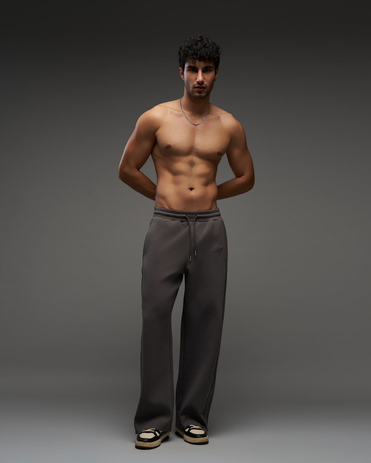 Dokarh Charcoal Grey Relaxed Sweatpants-thumbmail-1
