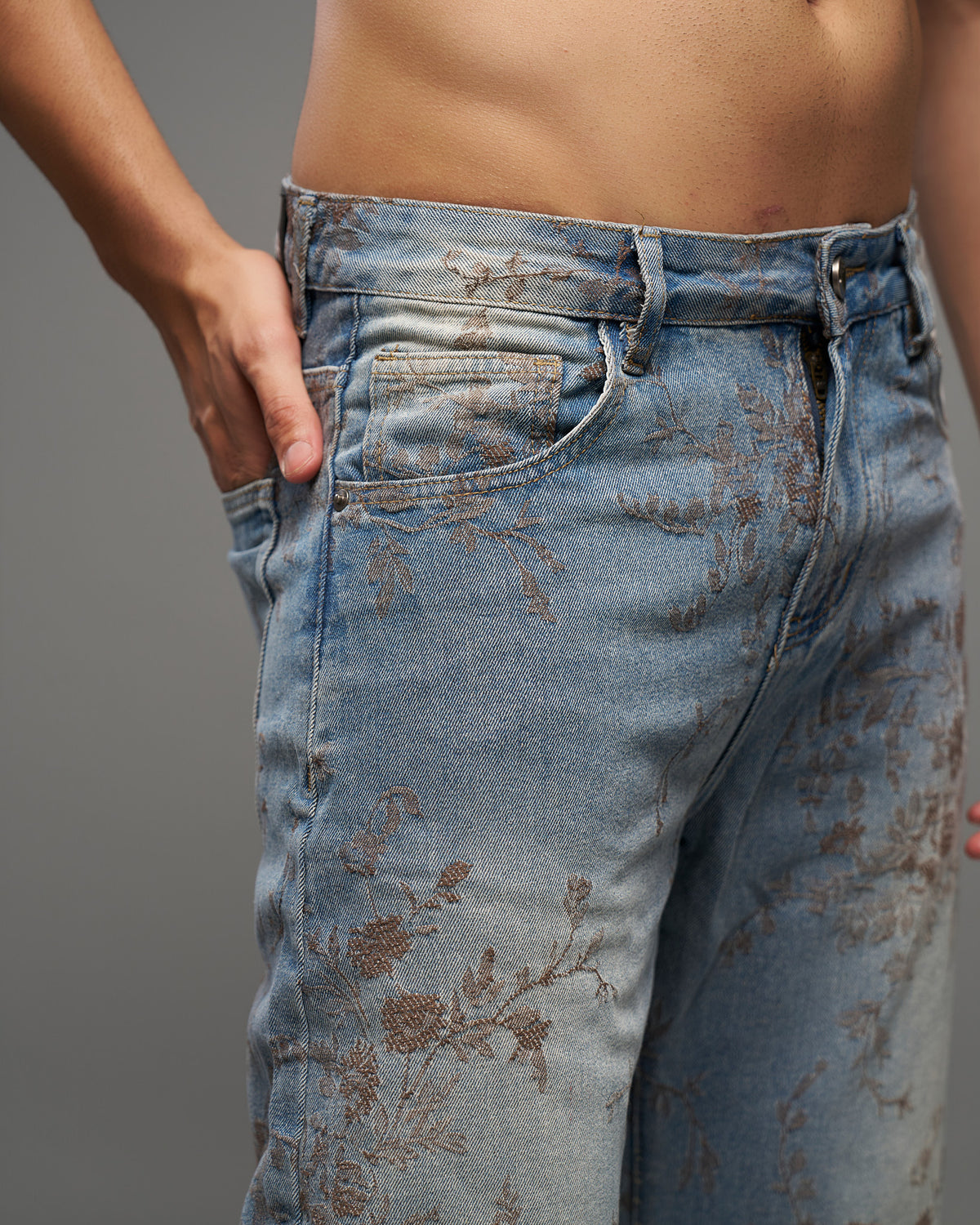 Vintage Floral Wide-Leg Jeans-thumbmail-5
