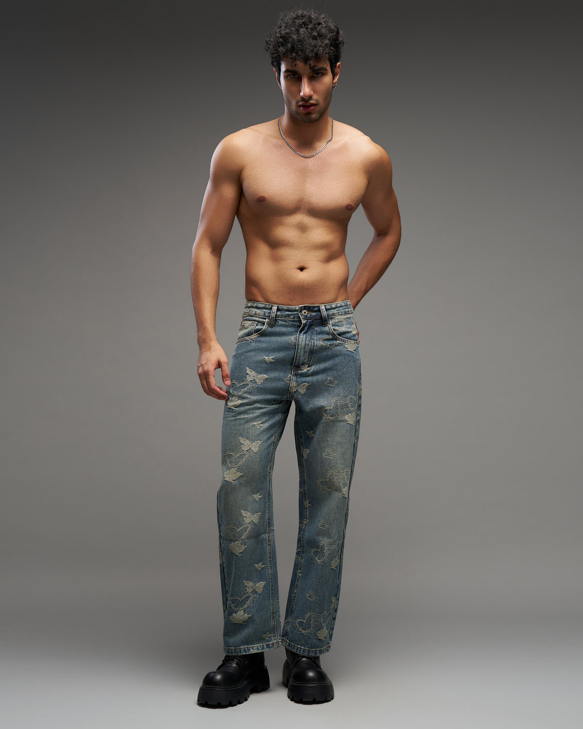 Butterfly Embroidered Straight-Leg Jeans-thumbmail-1