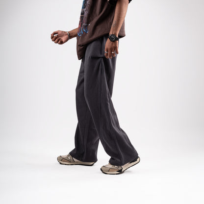 Charcoal wide-leg sweatpants